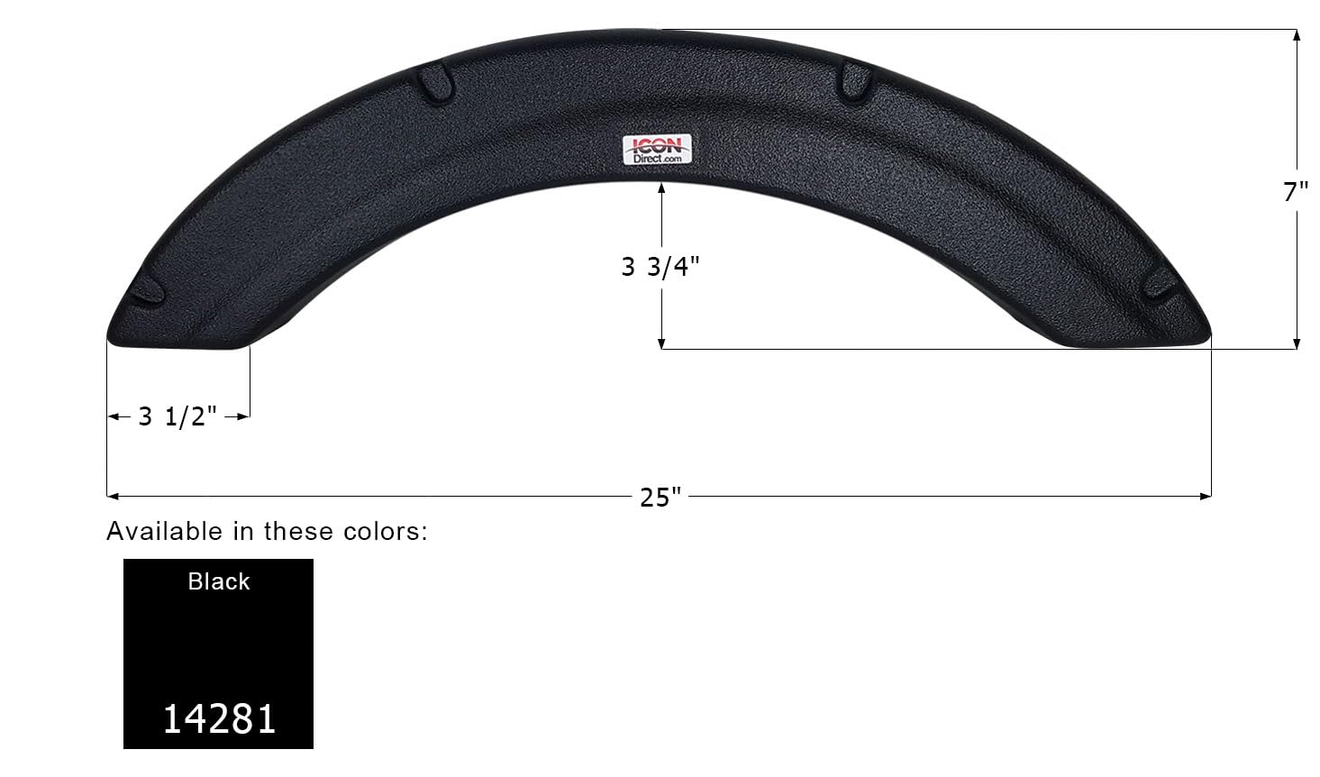 ICON Fender Skirt Single Palomino FS4280 Black RH - Universal Fit for Trucks & SUVs, Durable Mud Flap for All-Weather Protection
