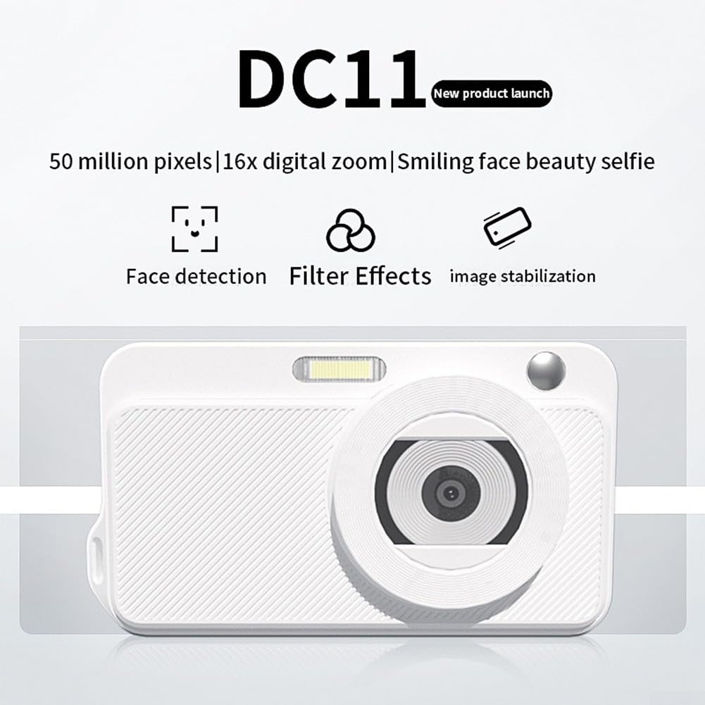 48MP Autofocus Digital Camera - Puupaa Dual Lens Vlogging Camera with Compact Portable Design for Travel, YouTube & Social Media (Black) - Perfect for Beginners, Content Creators & Outdoor Adventures