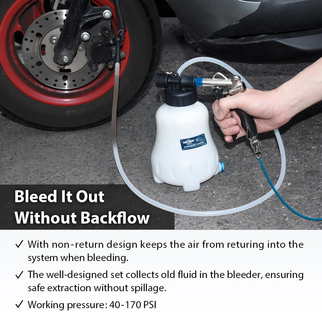 FIRSTINFO A1157US Patented Vacuum Brake Bleeder - Hands-Free Operation, Durable Design for Car & Motorcycle Maintenance - Perfect for DIY Auto Repair & Professional Mechanics