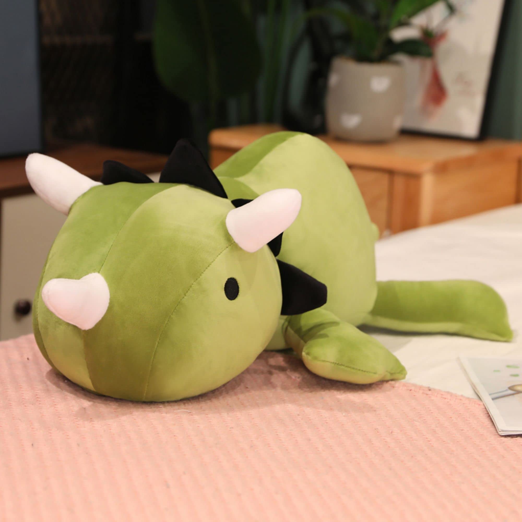 Weighted Dinosaur Plush Toy - 3.1 lbs Anxiety Relief Stuffed Animal for Kids & Adults, 23.6 Inch Green Dino Throw Pillow - Perfect for Stress Relief, Sensory Therapy, and Cozy Home Decor
