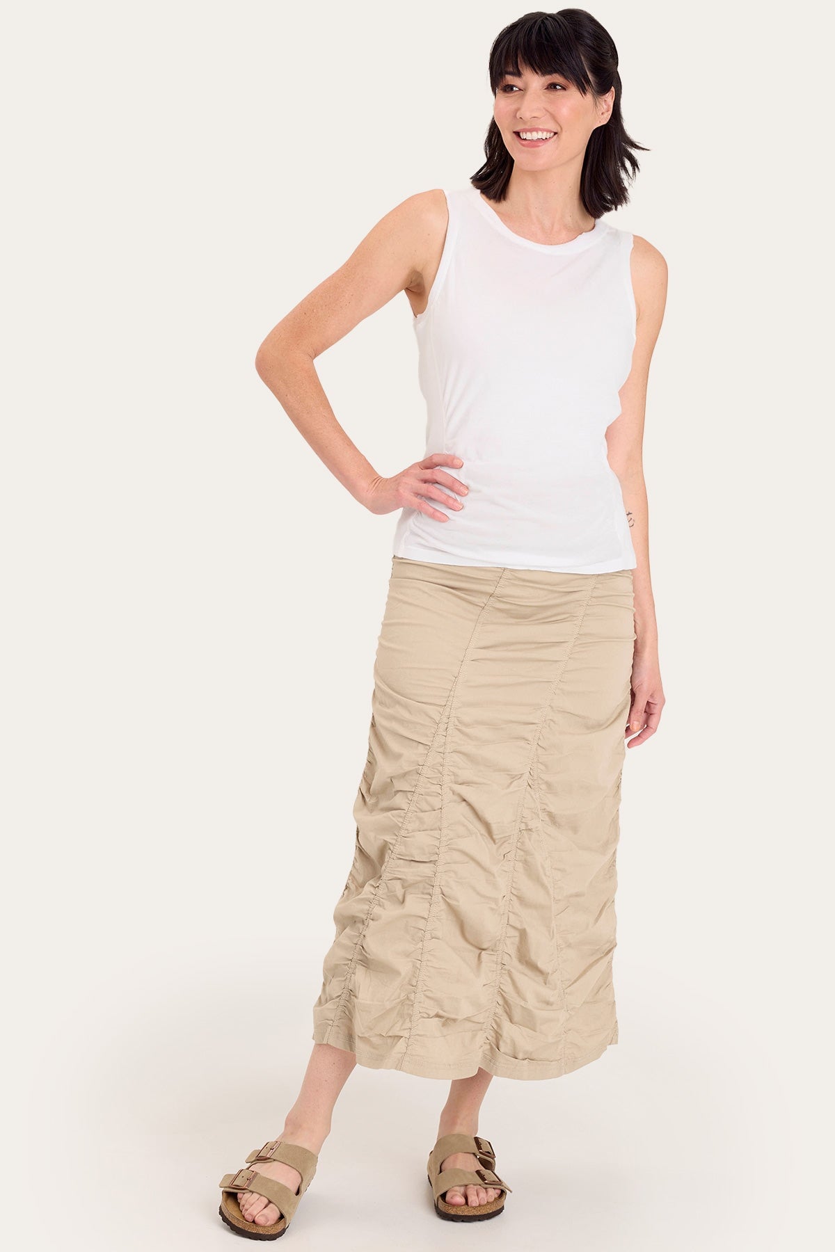 Gored Peasant Skirt for Women - Flowy Boho Midi Skirt with Elastic Waist | Perfect for Summer, Festivals & Casual Outfits