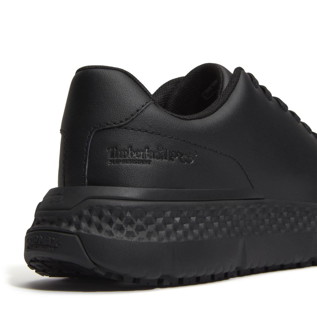 Slip Resistant Women's Work Shoes - Black Leather Non-Slip Safety Shoes for Nurses, Waitresses & Restaurant Workers