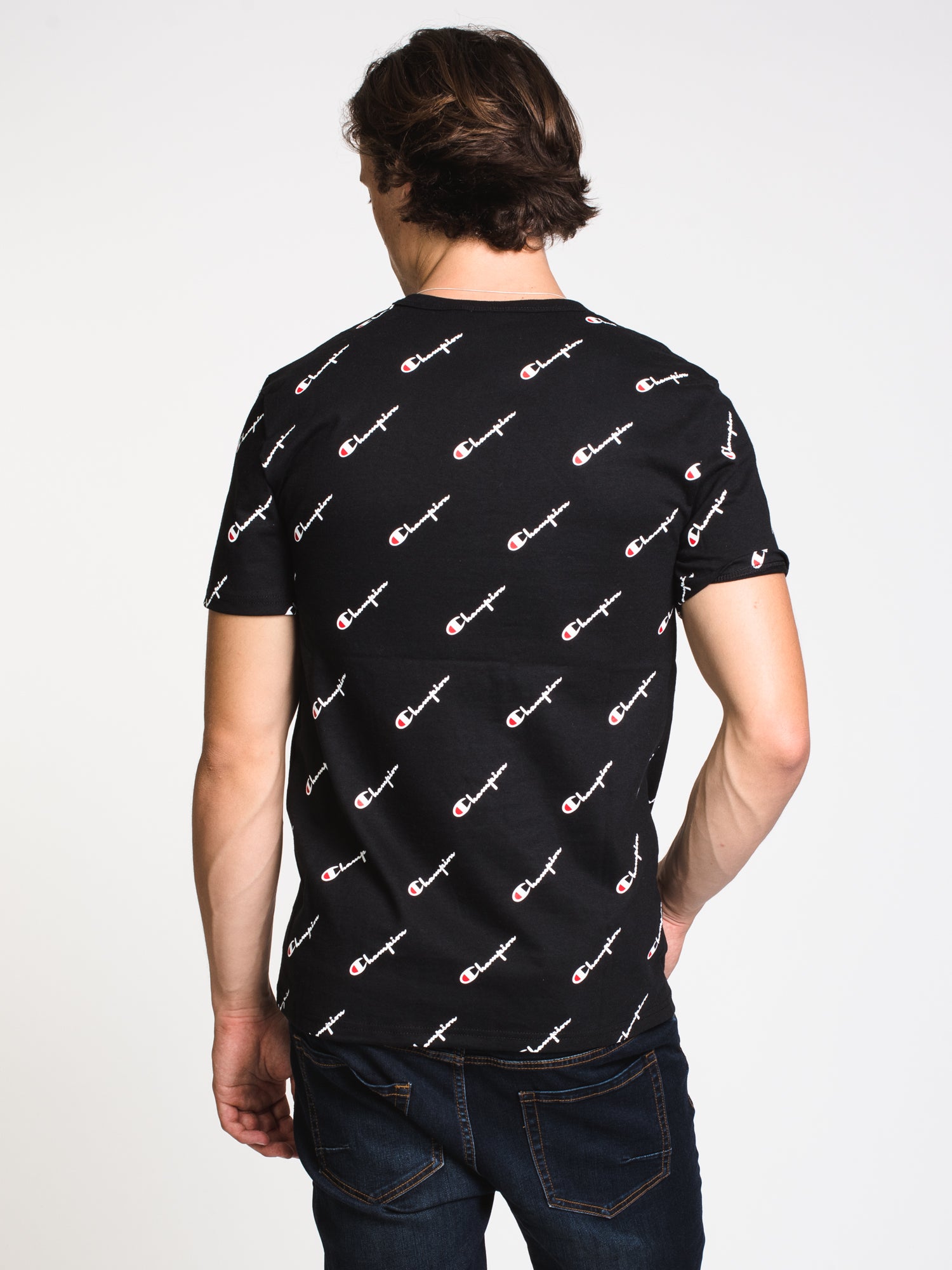 Champion Heritage All Over Print Short Sleeve T-Shirt for Men & Women - Soft Cotton Casual Tee - Gym, Streetwear, Everyday Outfits - Clearance Sale