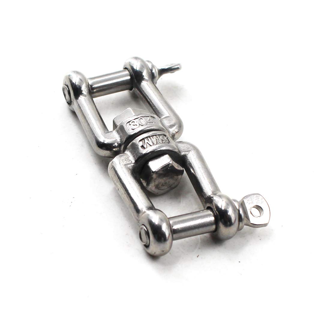 304 Stainless Steel Swivel Double Shackle - Marine Grade Boat Anchor Chain Connector for Sailboats, Yachts & Fishing Boats - Corrosion Resistant & Durable