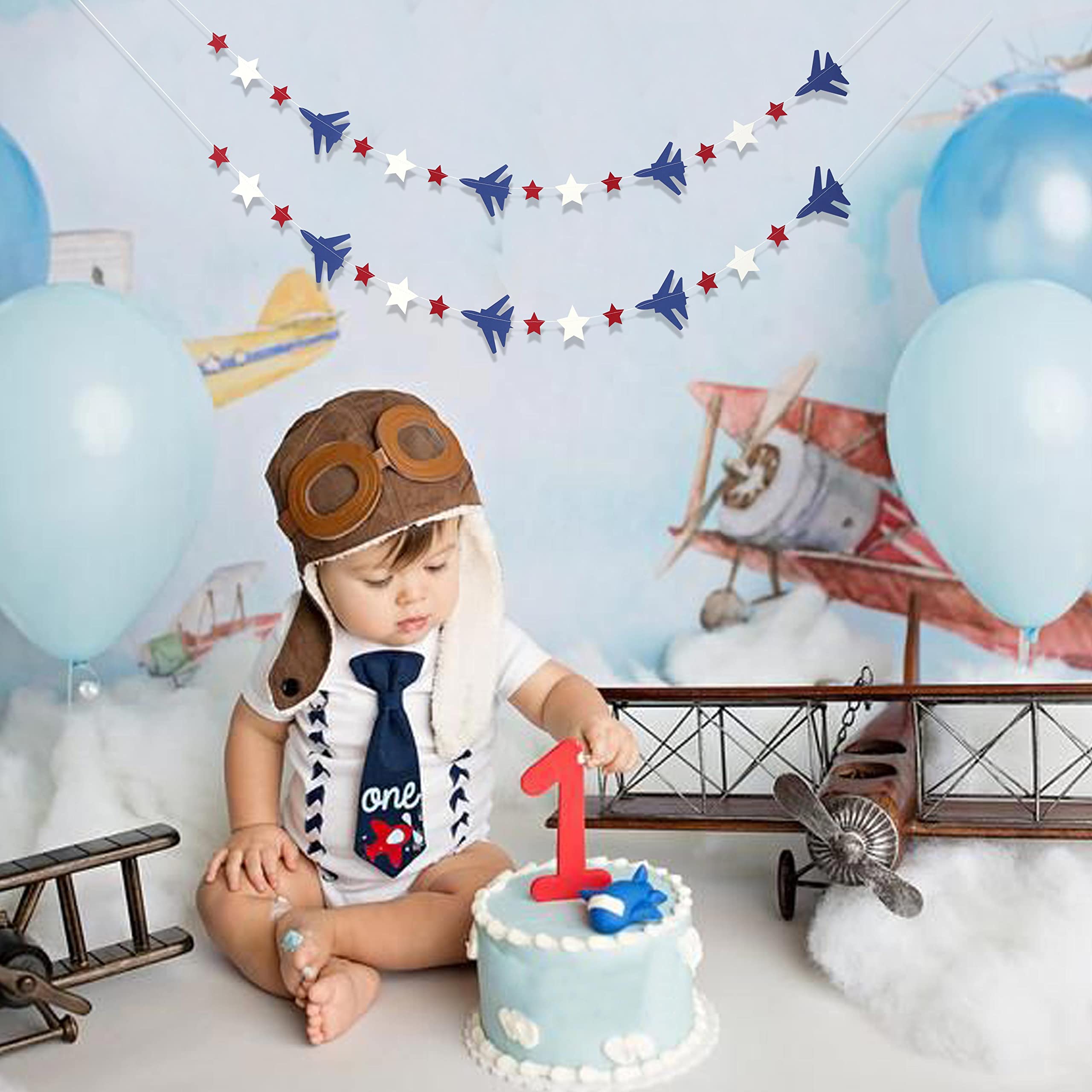 Military Graduation & Pilot Retirement Decorations - Fighter Jet Banner, Airplane Themed Party Supplies for Baby Showers & Aviation Birthday Parties | Perfect for Air Force Celebrations, Hangar Events & Aviation Enthusiast Gatherings