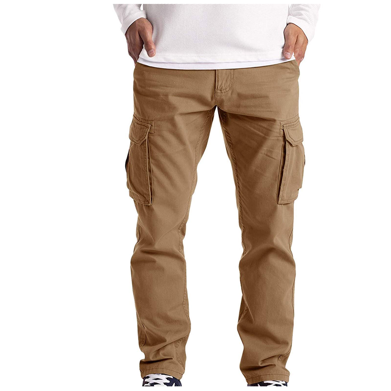 **Men's Cargo Work Pants - 6-Pocket Durable Safety Trousers for Construction, Hiking & Outdoor Activities**