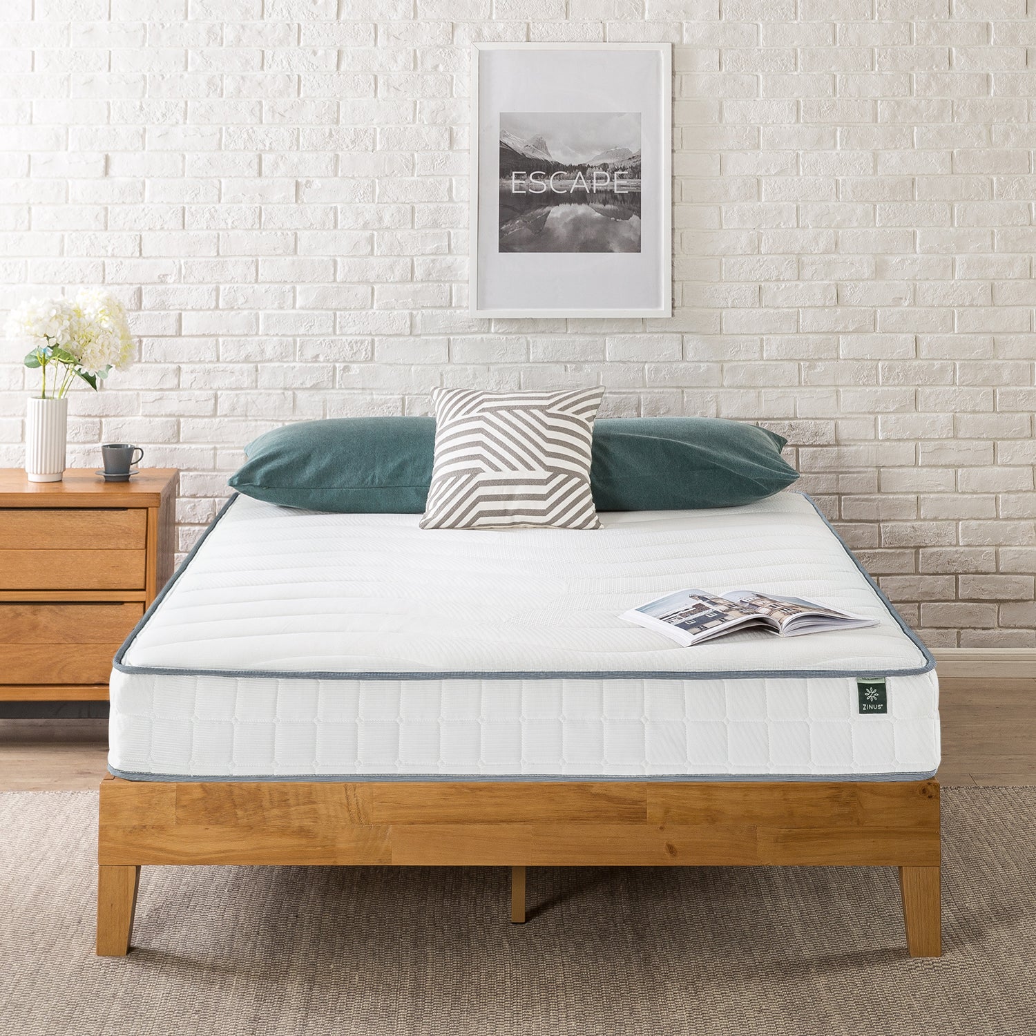 Zinus 8 Inch Bonnell Spring Mattress - Medium Firm Support for Back & Side Sleepers | Queen Size Bed Mattress for Home, Guest Room & Dorm