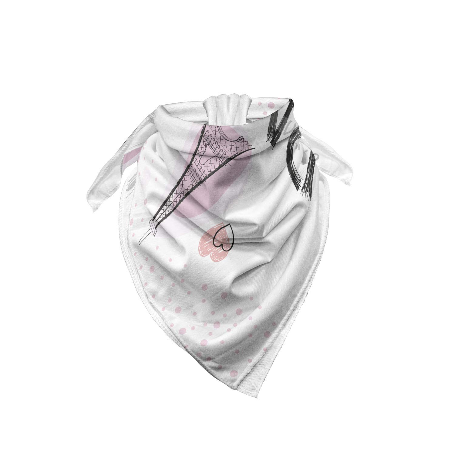 Ambesonne Eiffel Tower Bandana - Hand Drawn Sketch Design, Unisex Head Scarf & Neck Tie for Men Women - Perfect for Travel, Outdoor Activities & Fashion Accessories