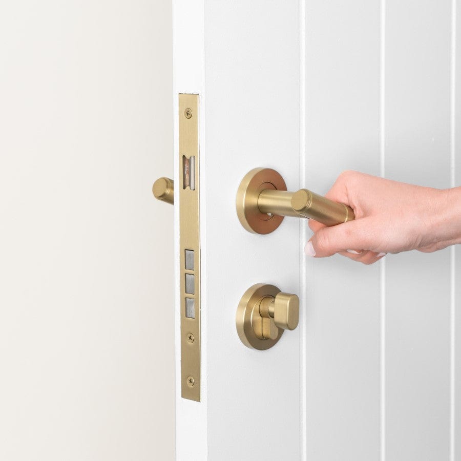 Premium Brushed Brass Front Door Lock Set - Secure & Stylish Entryway Hardware for Homes & Apartments - Ideal for Front Doors, Back Doors & Interior Doors