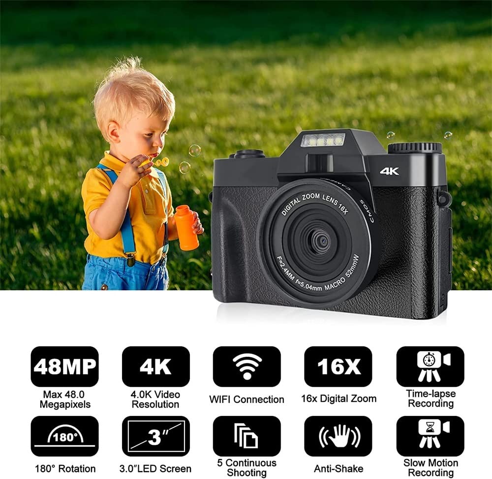 BODORME 48MP 4K Digital Camera with 3.0