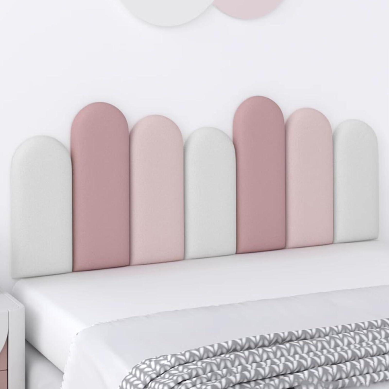3D Soft Wall Cushion Panels - Peel & Stick Upholstered Headboard Wall Pads (10pcs, Off-White) - Decorative & Protective Wall Stickers for Bedroom, Living Room & TV Wall - Easy Installation & Sound Absorption