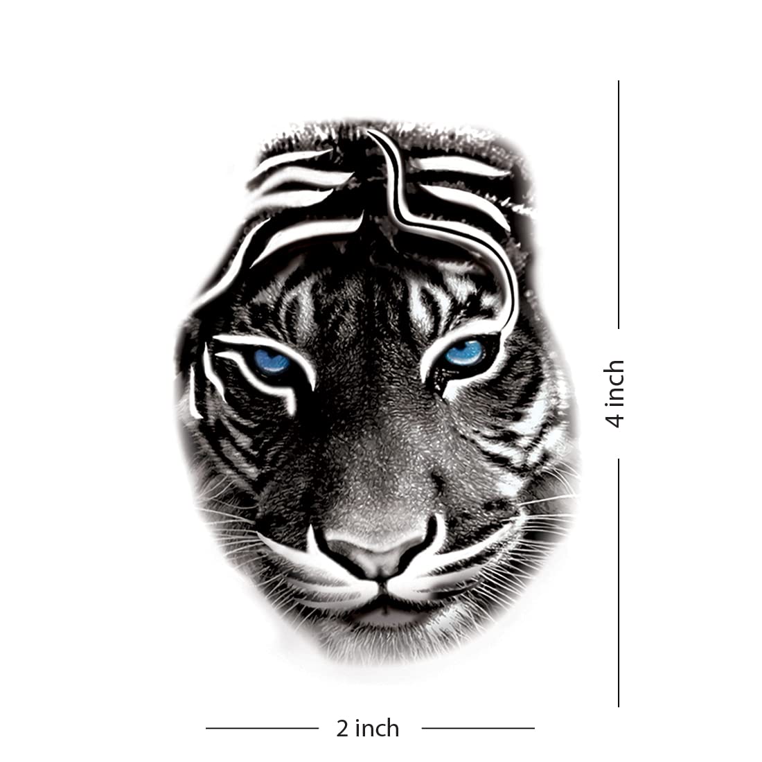 Realistic Tiger Design Waterproof Temporary Tattoos for Men & Women - Long Lasting Fake Body Art for Parties, Halloween & Costume Events