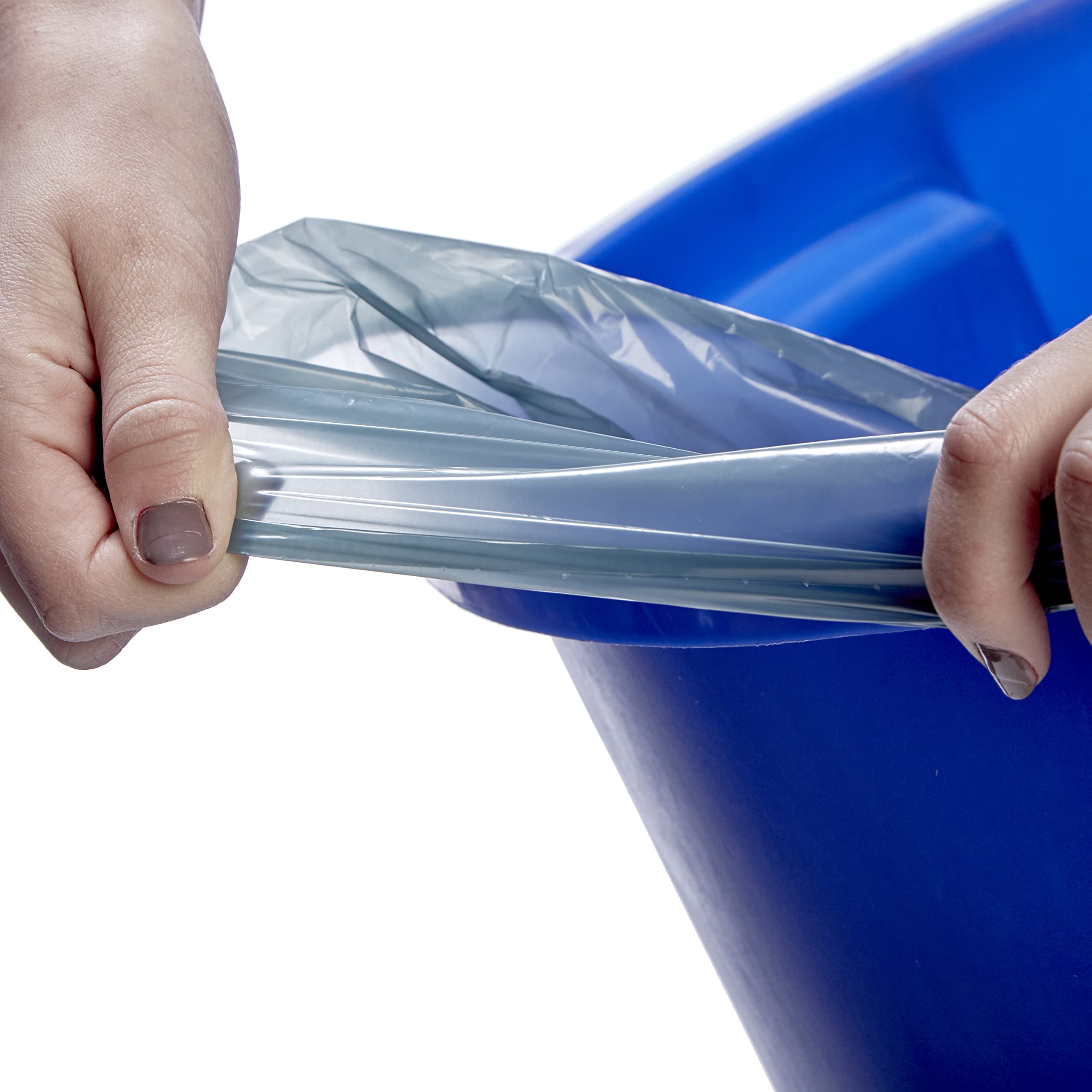 Premium Commercial Trash Can Liners - Heavy Duty 32 Gallon 33x44 Leak-Proof Garbage Bags for Offices, Restaurants & Schools (200 Count, .98 Mil Thick, Blue) - Made in USA - Ideal for High-Traffic Areas & Bulk Waste Disposal