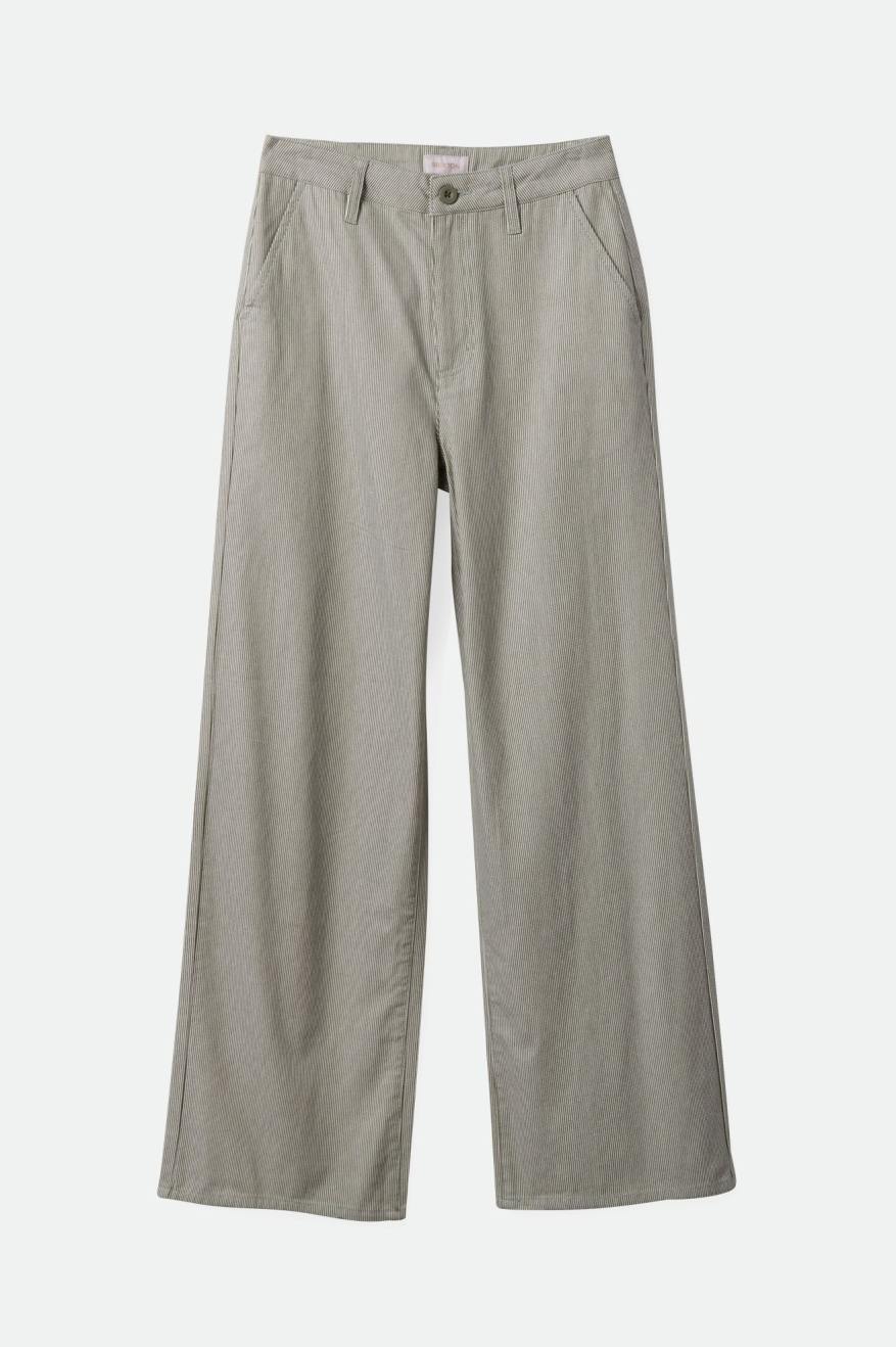 Victory Full Length Wide Leg Pants - Sea Kelp Stripe Print for Women | Comfortable & Stylish Lounge Pants for Yoga, Travel & Casual Wear