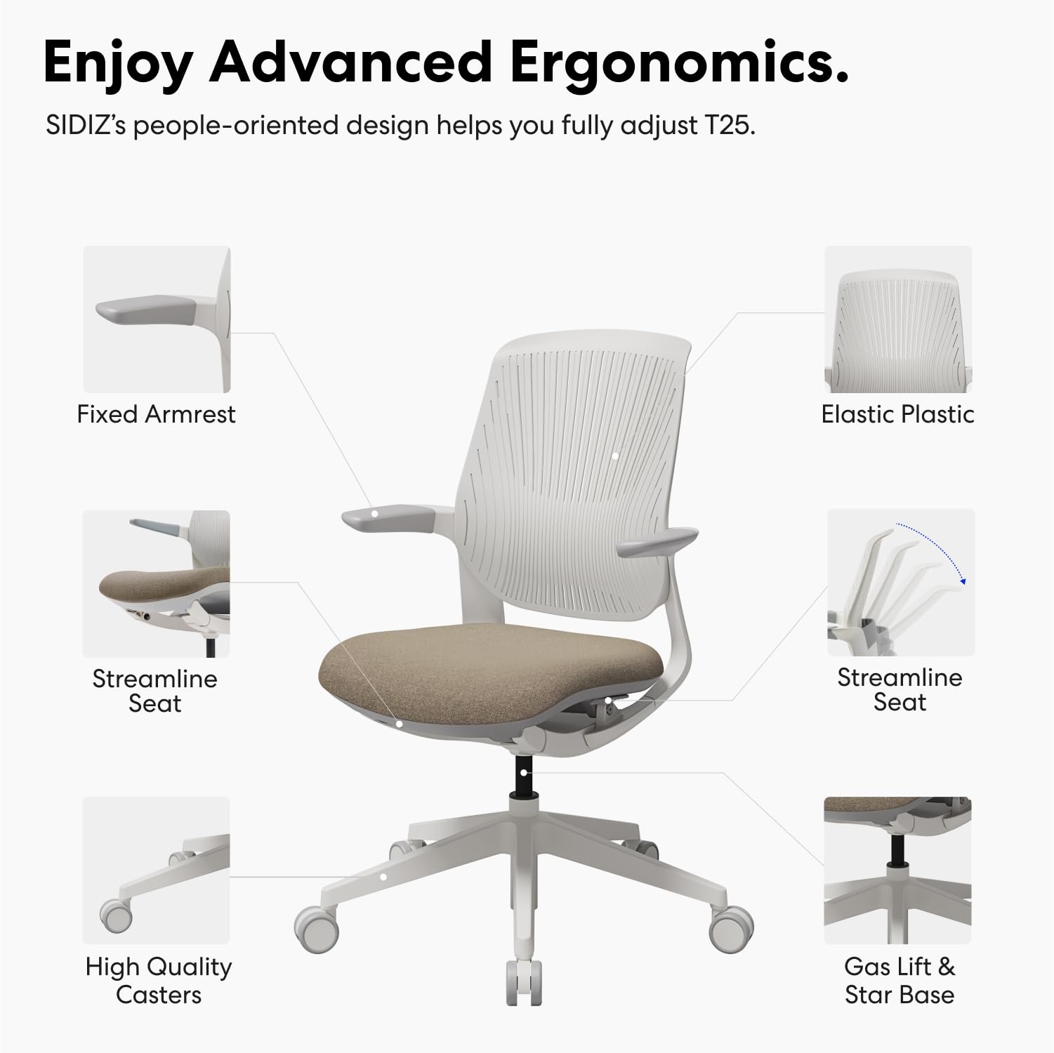 SIDIZ T25 Petite Ergonomic Office Chair for Women 4'9