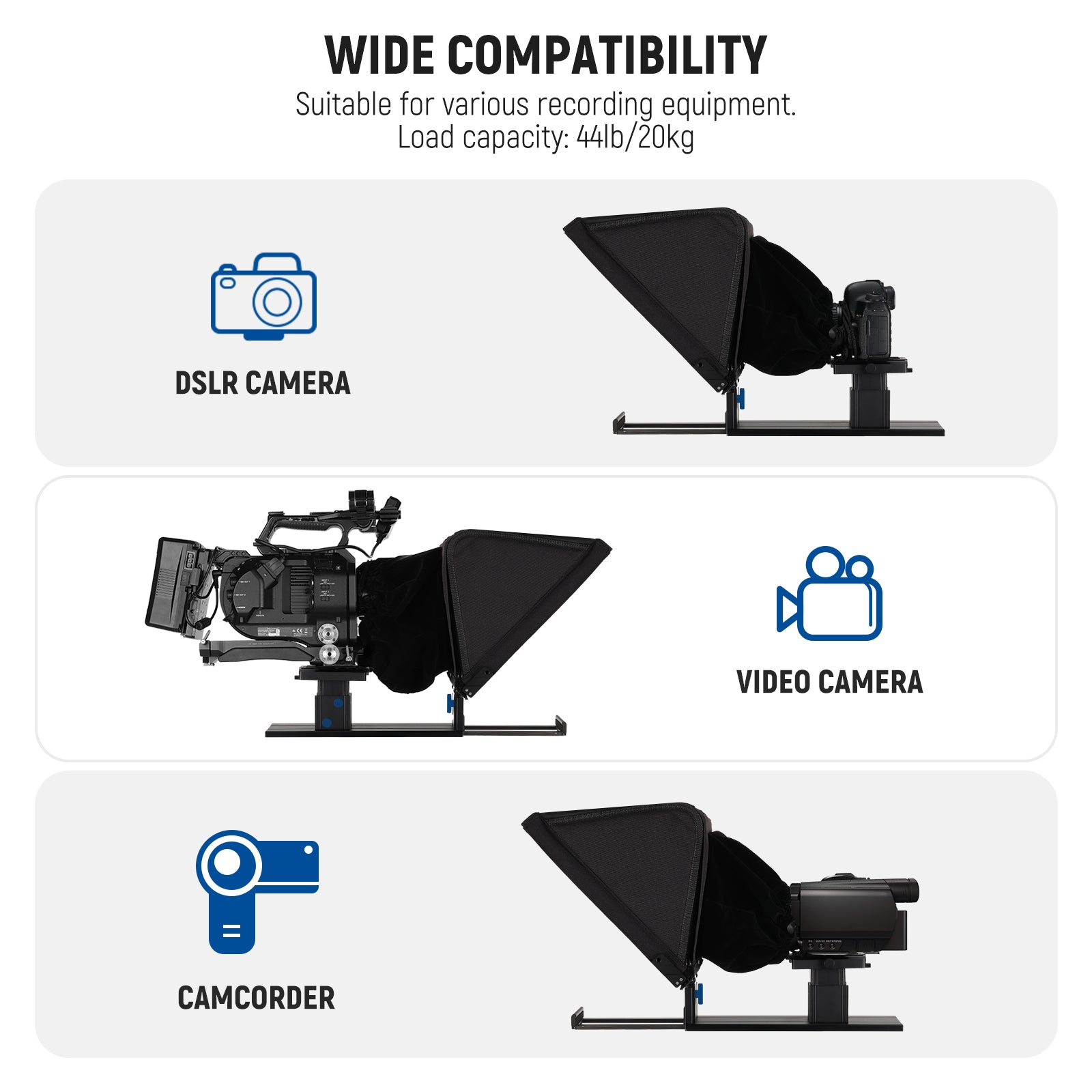 NEEWER X16 Remote Teleprompter for Smartphones & DSLR Cameras - Perfect for Video Recording, Live Streaming & Presentations