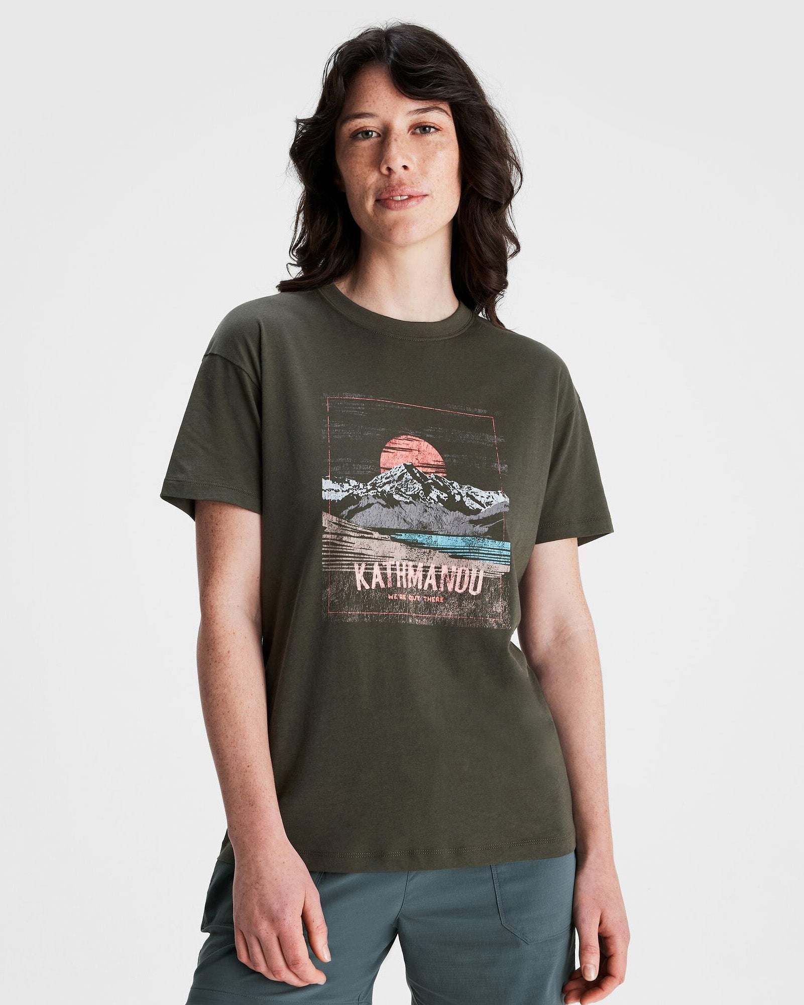 Organic Cotton Women's T-Shirt - Dark Moss | Soft & Breathable Eco-Friendly Tee for Casual Wear, Yoga & Outdoor Activities