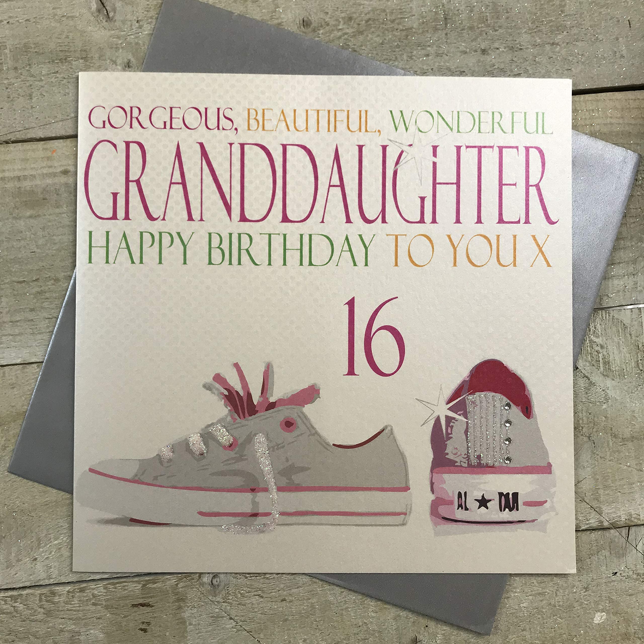 Handmade 16th Birthday Card for Granddaughter - 16 Inch Large Beautiful Keepsake - Perfect for Sweet 16 Celebrations, Milestone Gifts & Special Memories