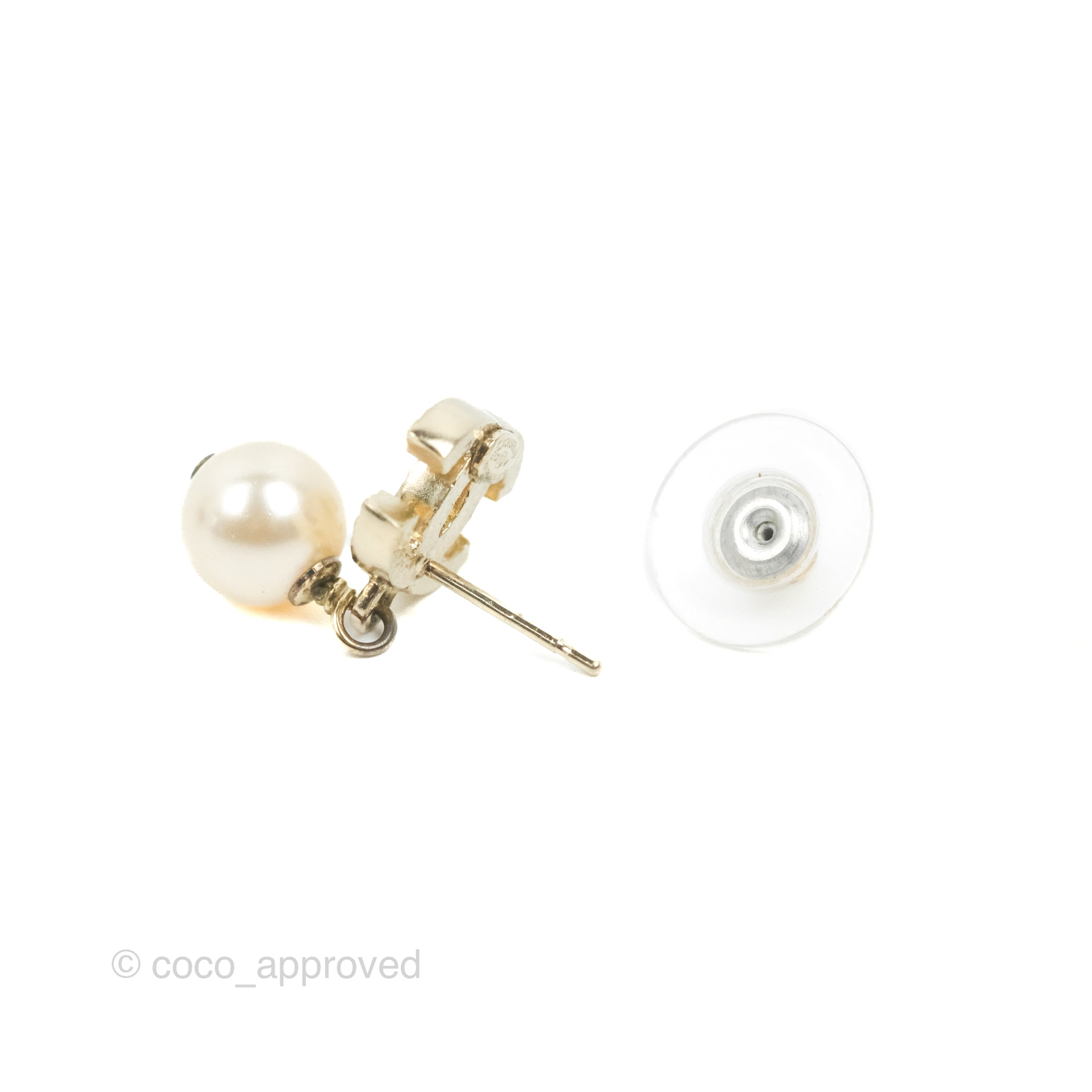 Chanel CC Pearl Drop Earrings in Gold - 13V Luxury Fashion Jewelry for Women | Perfect for Weddings, Parties & Special Occasions