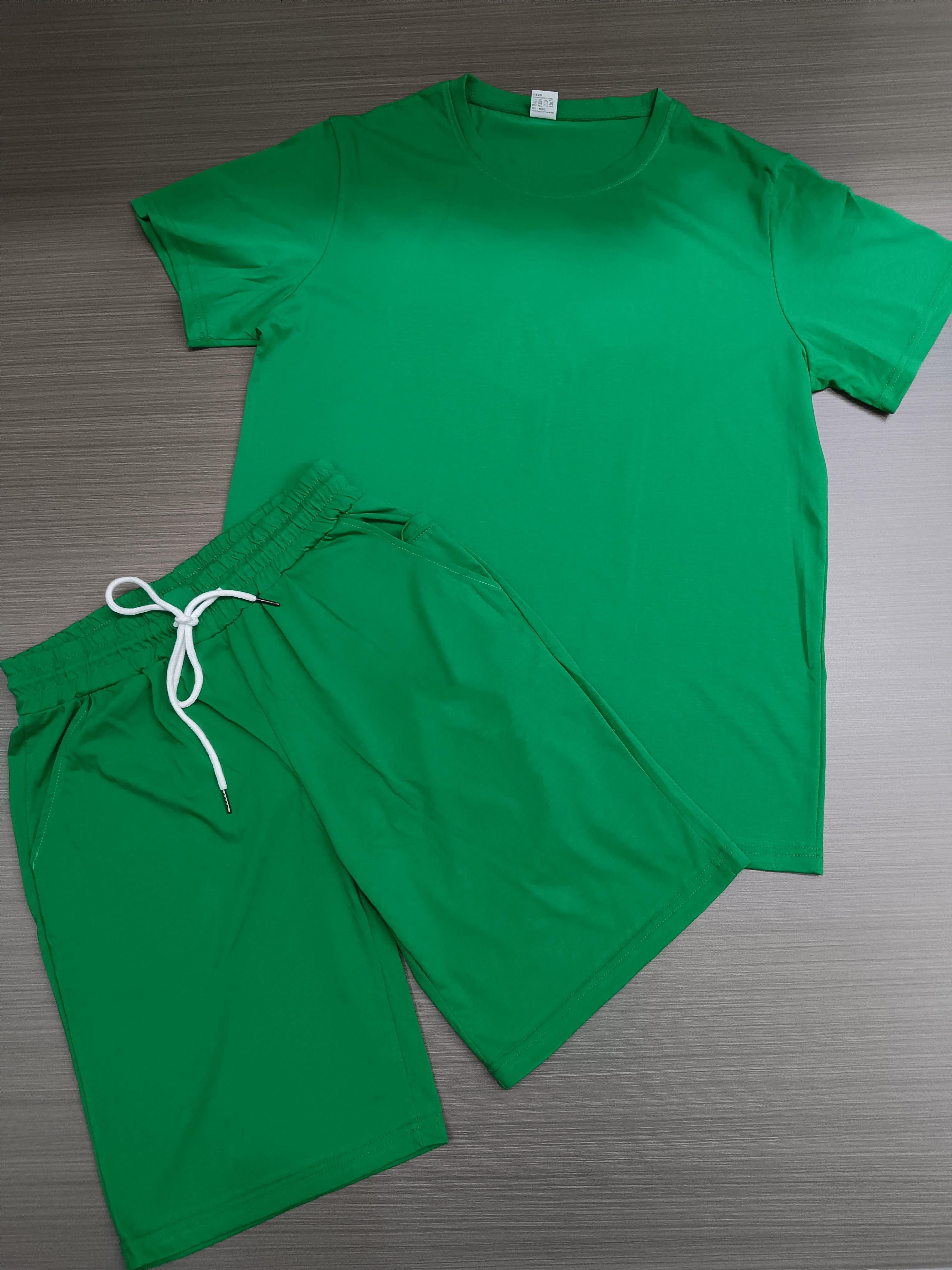 Men's Casual Short Sleeve T-Shirt & Athletic Shorts Set - Comfortable Cotton Summer Outfit (XN4177) | Perfect for Gym, Running, Beach & Lounge Wear