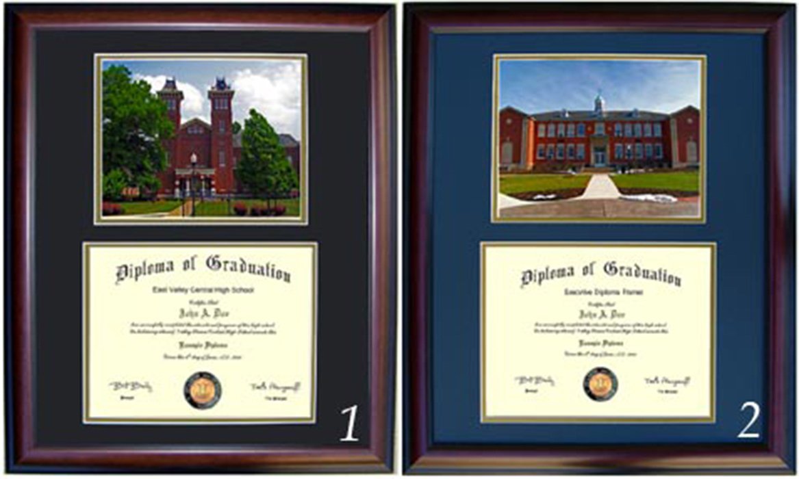 Premium Cherry & Walnut Wood Diploma Frame for California University of Pennsylvania - Display Graduation Certificate & Photo - Perfect for Office, Study Room or Gift for Graduates