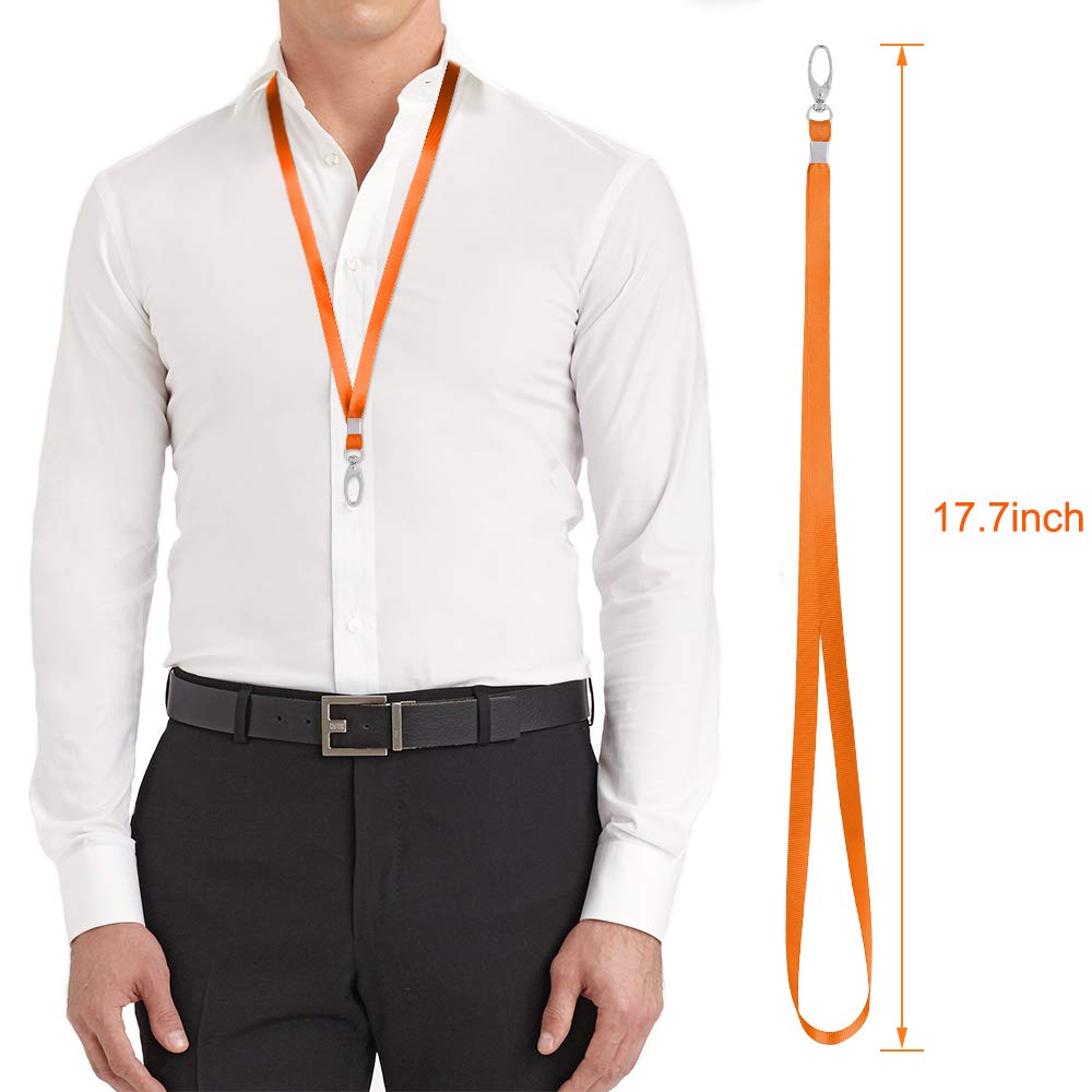 50 Pack Bulk Lanyards with Clips & Hook for ID Badges - Kids & Office Use