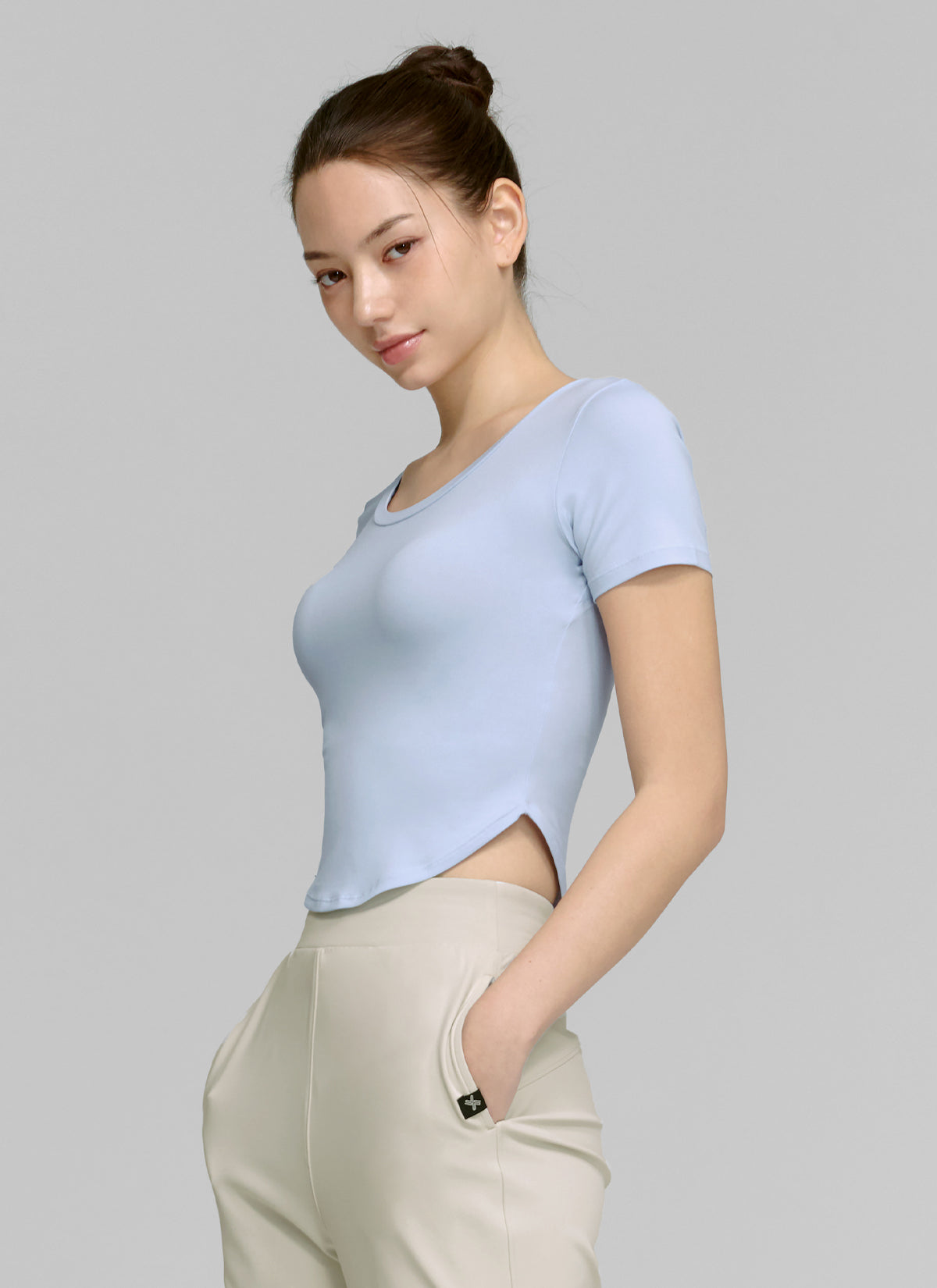 XELLA™ Women's Light Round Crop Top - Soft Stretchy Fit, Breathable Fabric (NEW COLORS) | Perfect for Yoga, Gym Workouts & Summer Outfits