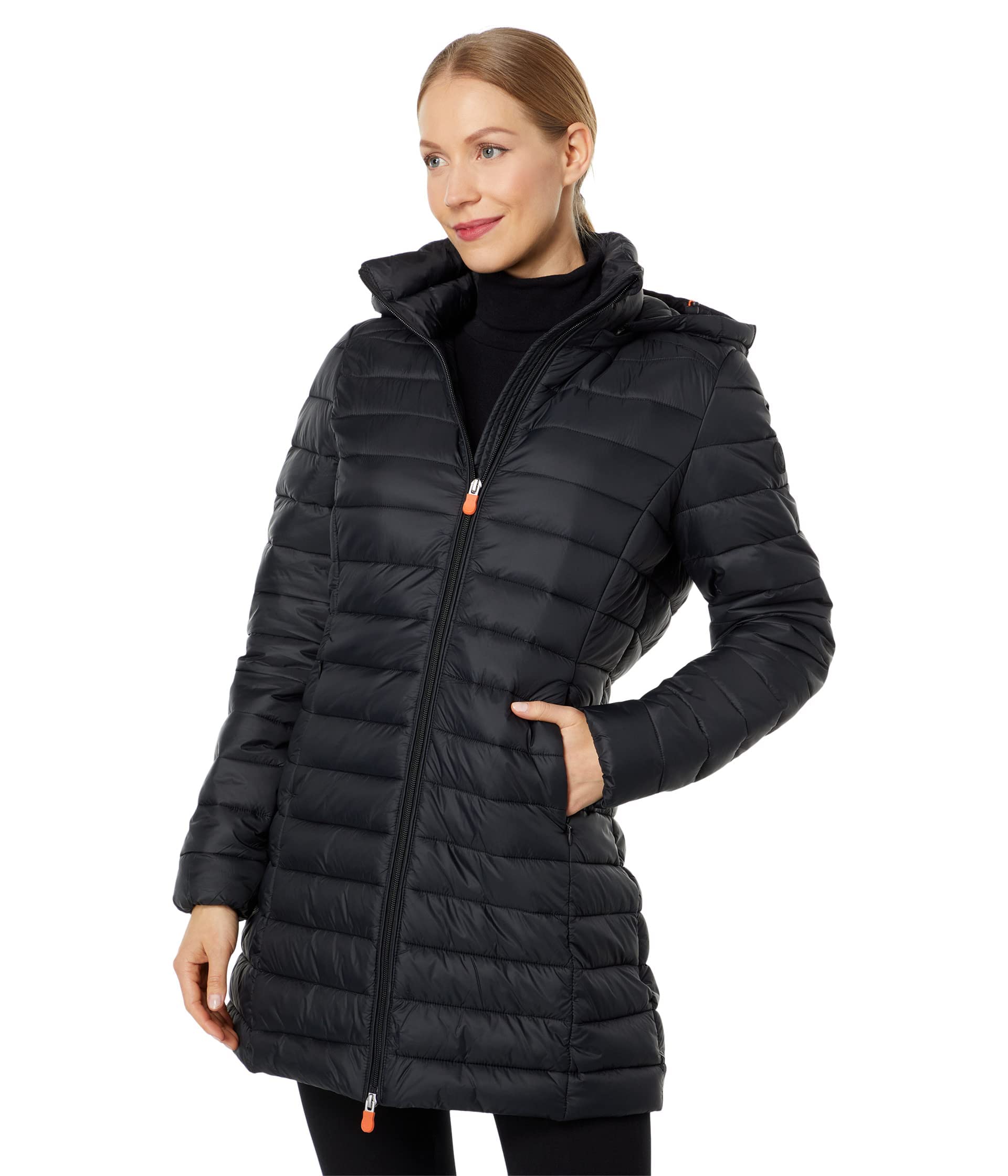 Save the Duck Carol Basic Hooded Parka - Lightweight Waterproof Winter Jacket for Women | Warm Windproof Coat for Outdoor Activities, Hiking & Travel