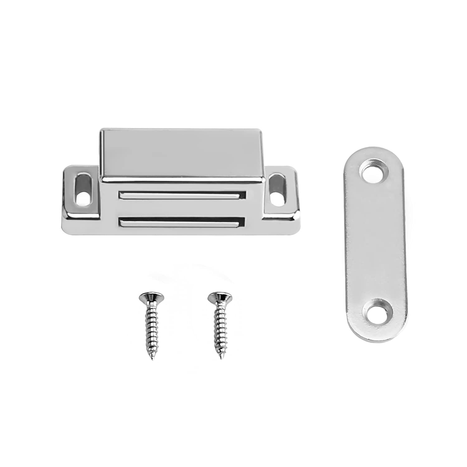 **MroMax Magnetic Door Catch Latch - 2PCS Silver Metal Closet & Wardrobe Stopper Holder (1.85