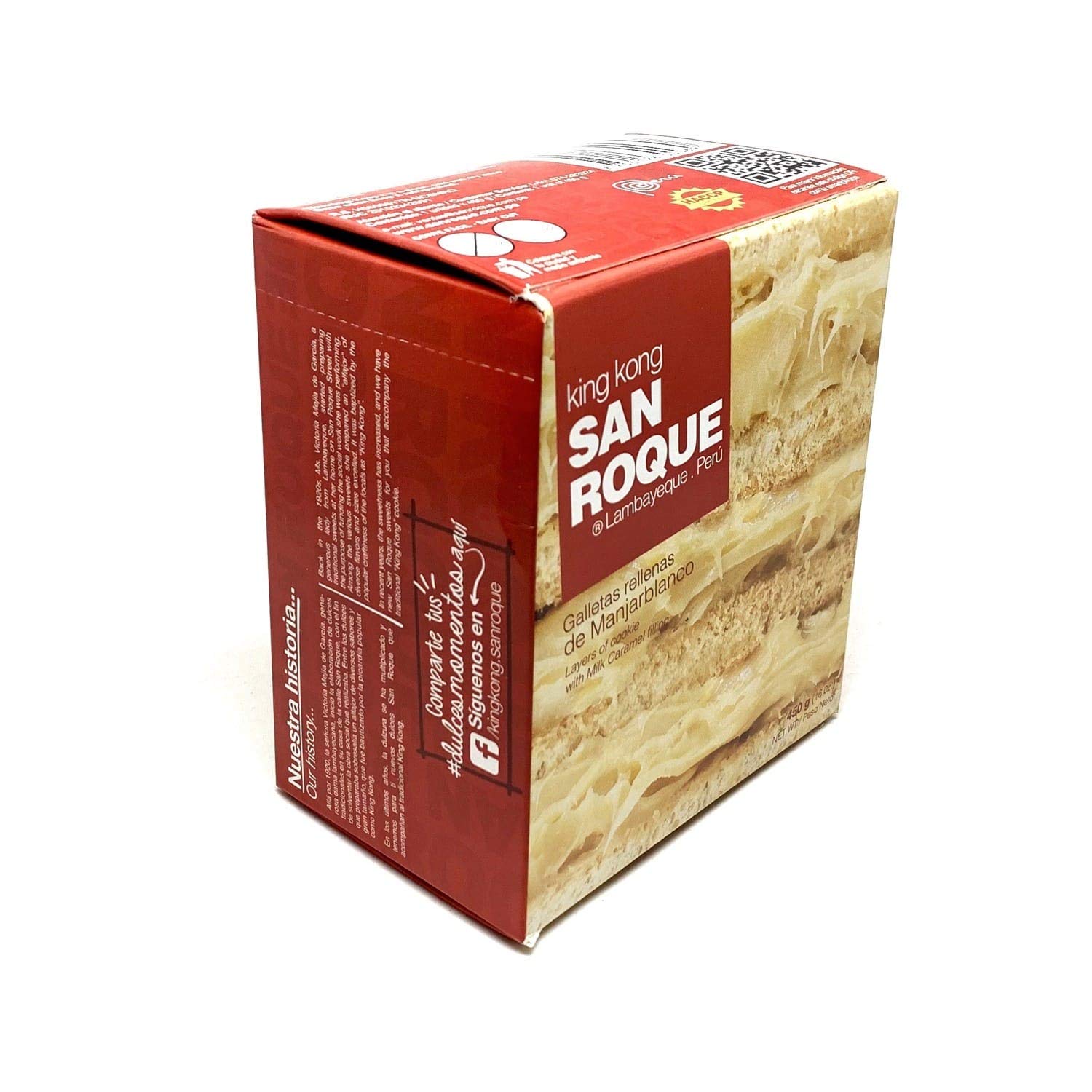 King Kong San Roque 1 Pound Manjar Blanco - Premium Peruvian White Dulce de Leche Dessert for Baking, Snacking & Gift Giving