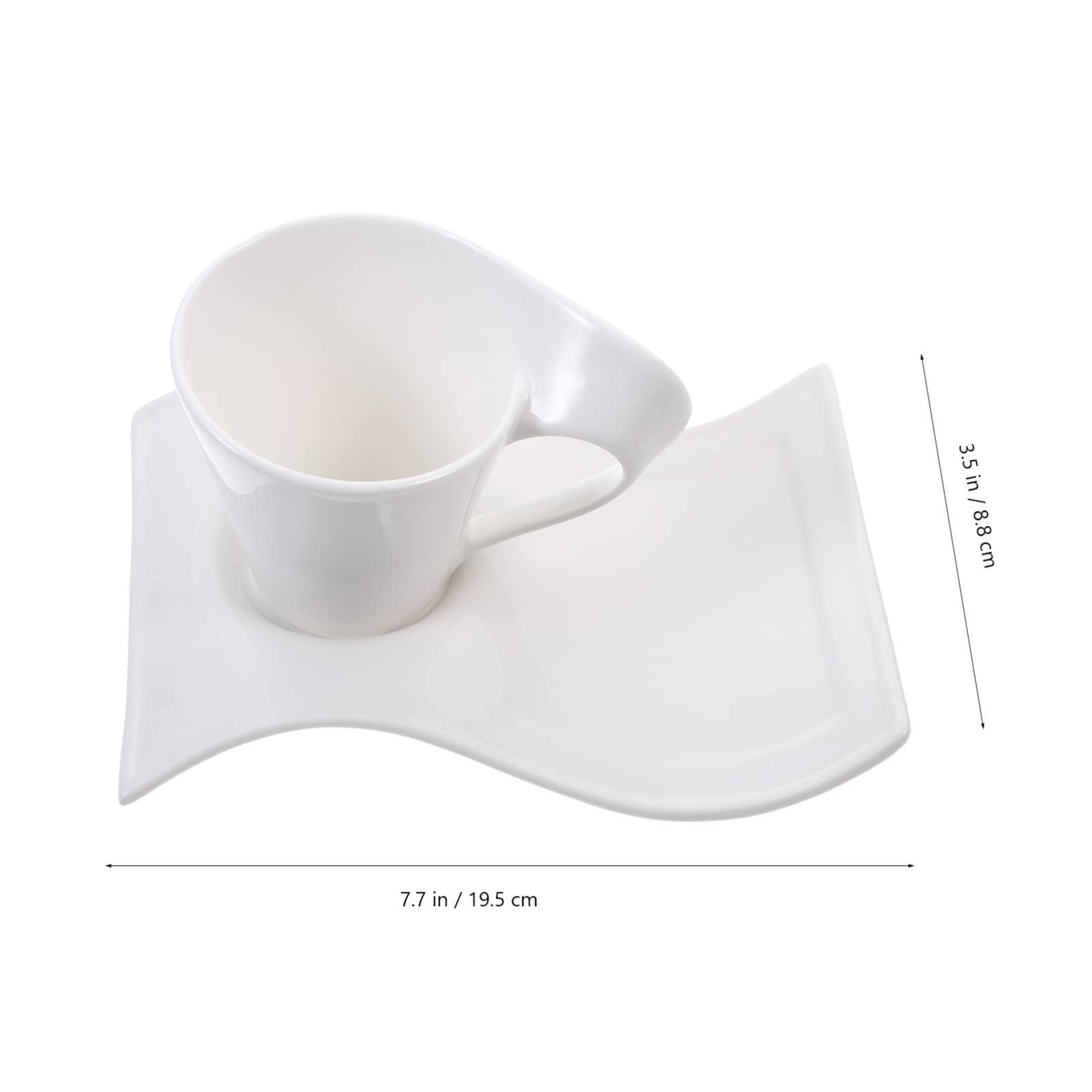 Nordic White Porcelain Tea Latte Cup with Saucer - 12oz European Style Coffee Mug for Birthday, Office Party & Home Gift - Perfect for Morning Espresso, Afternoon Tea & Modern Kitchen Decor