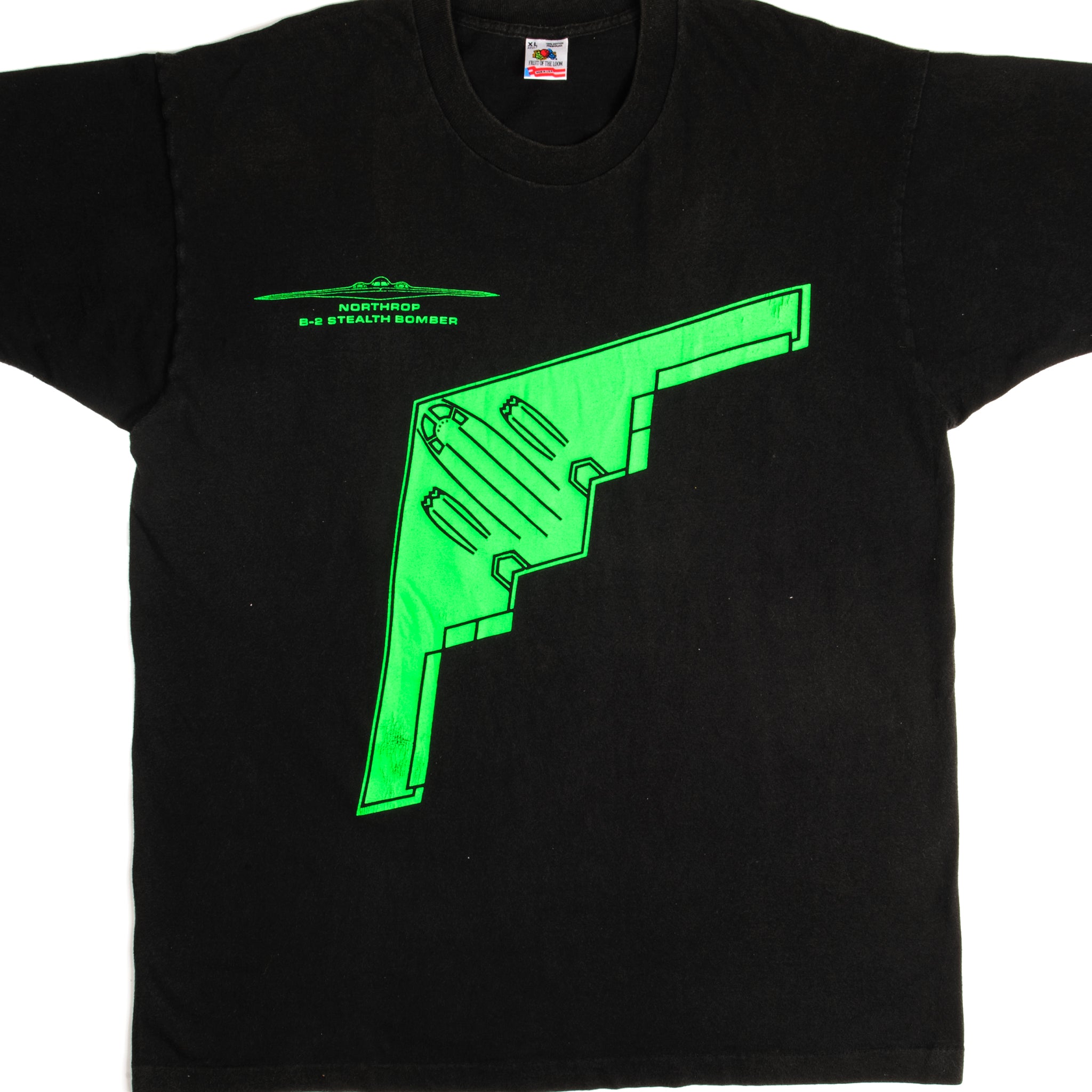 Vintage USAF Northrop B-2 Stealth Bomber Graphic T-Shirt - Men's XL - 100% Cotton - Made in USA - Perfect for Military Enthusiasts & Aviation Lovers