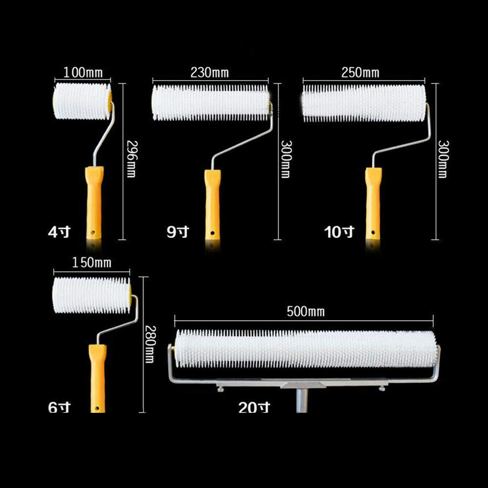 4 Inch Self-Leveling Cement Defoaming Spike Roller - Epoxy Flooring Bubble Remover Tool for Smooth Concrete Floors - Perfect for Garage, Basement & Workshop Flooring Projects