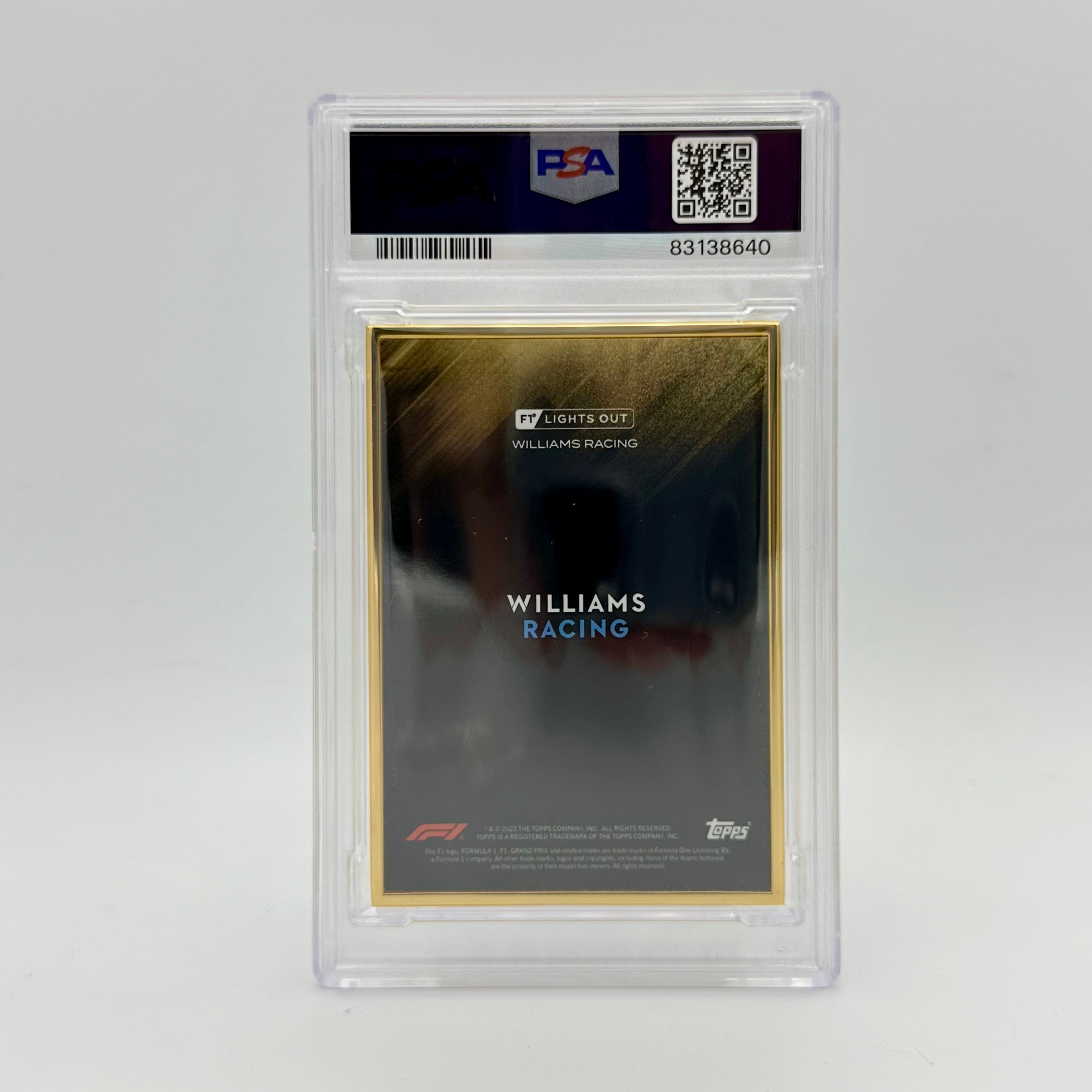 1/1 Gold Frame Alexander Albon 2022 Lights Out PSA 8 Graded Racing Card - Perfect for F1 Collectors, Display, and Investment