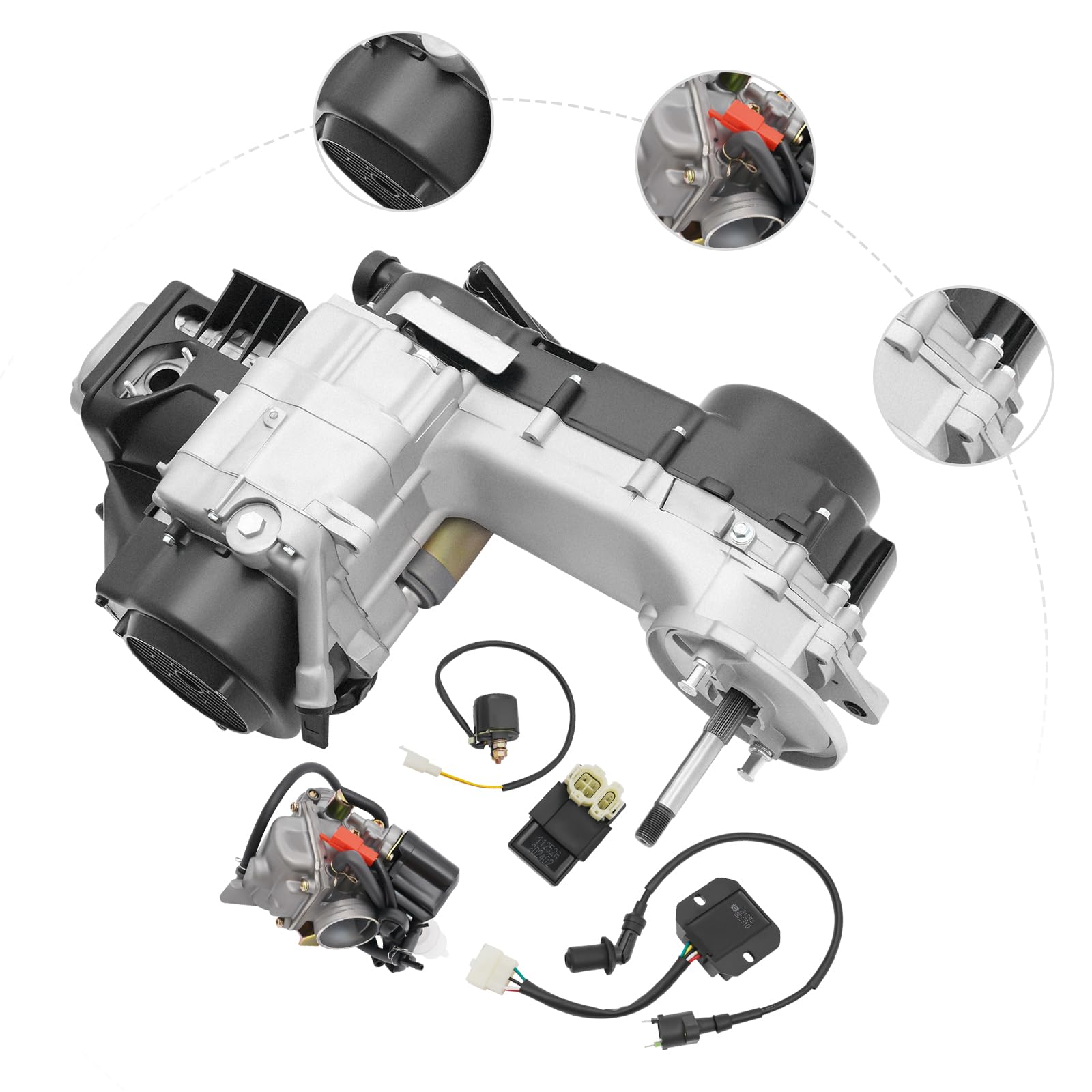 150cc 4-Stroke Engine Kit for Scooters & Go-Karts - GY6 Single Cylinder Motor (110cc-150cc) - Compatible with ATVs, Scooters, and Long Case Applications - Perfect for Racing, Off-Roading & DIY Projects