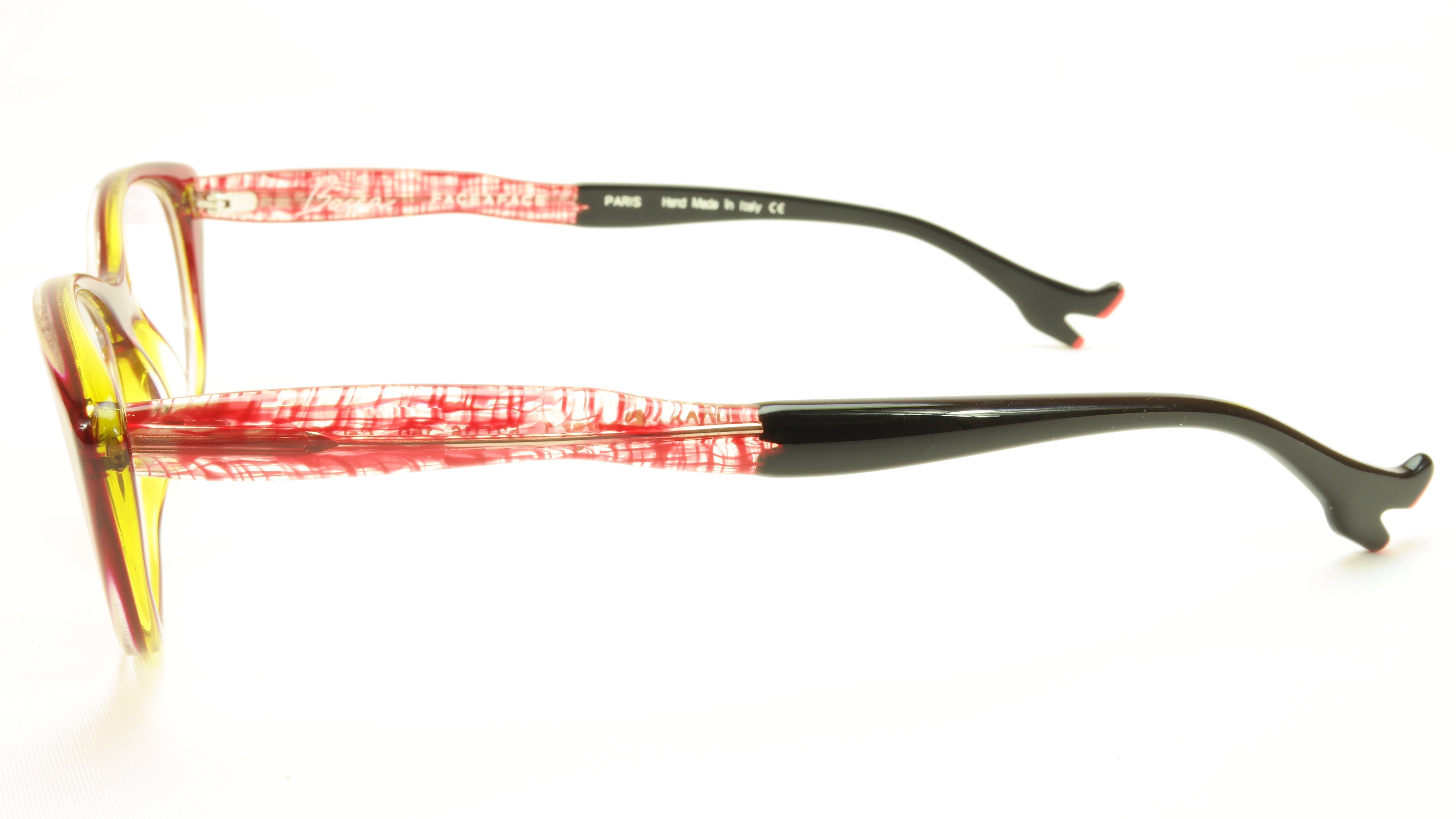 Face A Face Bocca Sexy 1 Col 401 Grenadine Red Crystal Black Eyeglasses - Stylish Women's Designer Glasses for Work & Evening Out