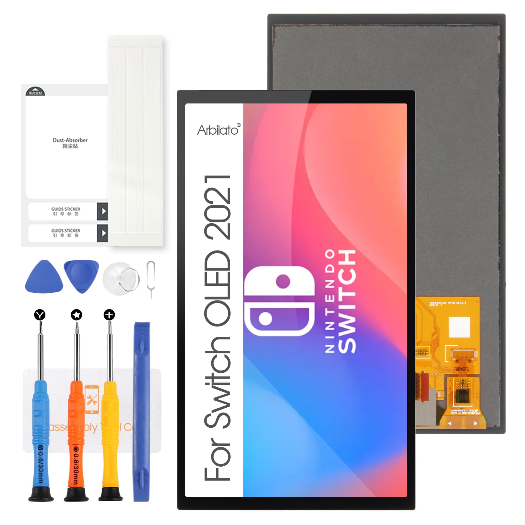 Original OLED Screen Replacement for Nintendo Switch OLED 2021 Model - High-Quality LCD Display Repair Part (Black) - Perfect for DIY Console Repair & Screen Upgrades