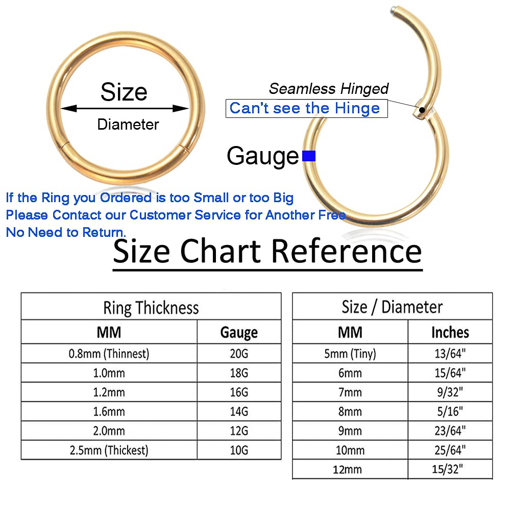 OreilleStar Hypoallergenic Surgical Steel & Titanium Nose Rings - Septum Hoops for Women in Gold, Silver & Black | Cute Stainless Steel Nose Jewelry for Everyday Wear & Special Occasions