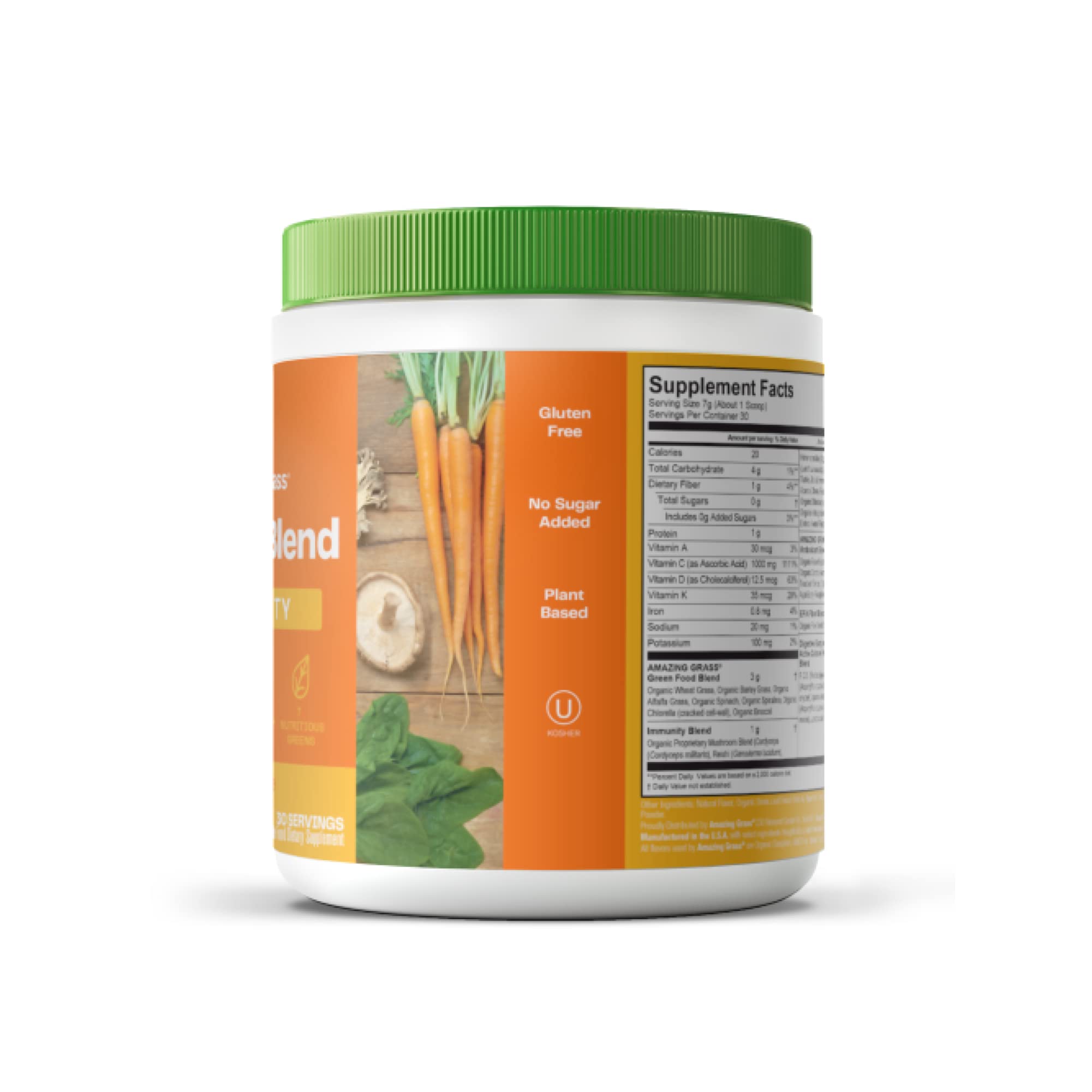 Amazing Grass Greens Superfood Powder - Organic Spirulina, Chlorella, Beet Root with Digestive Enzymes & Probiotics | Immune Support, Energy Boost | 30 Servings | Perfect for Smoothies, Juices & Daily Wellness Routine