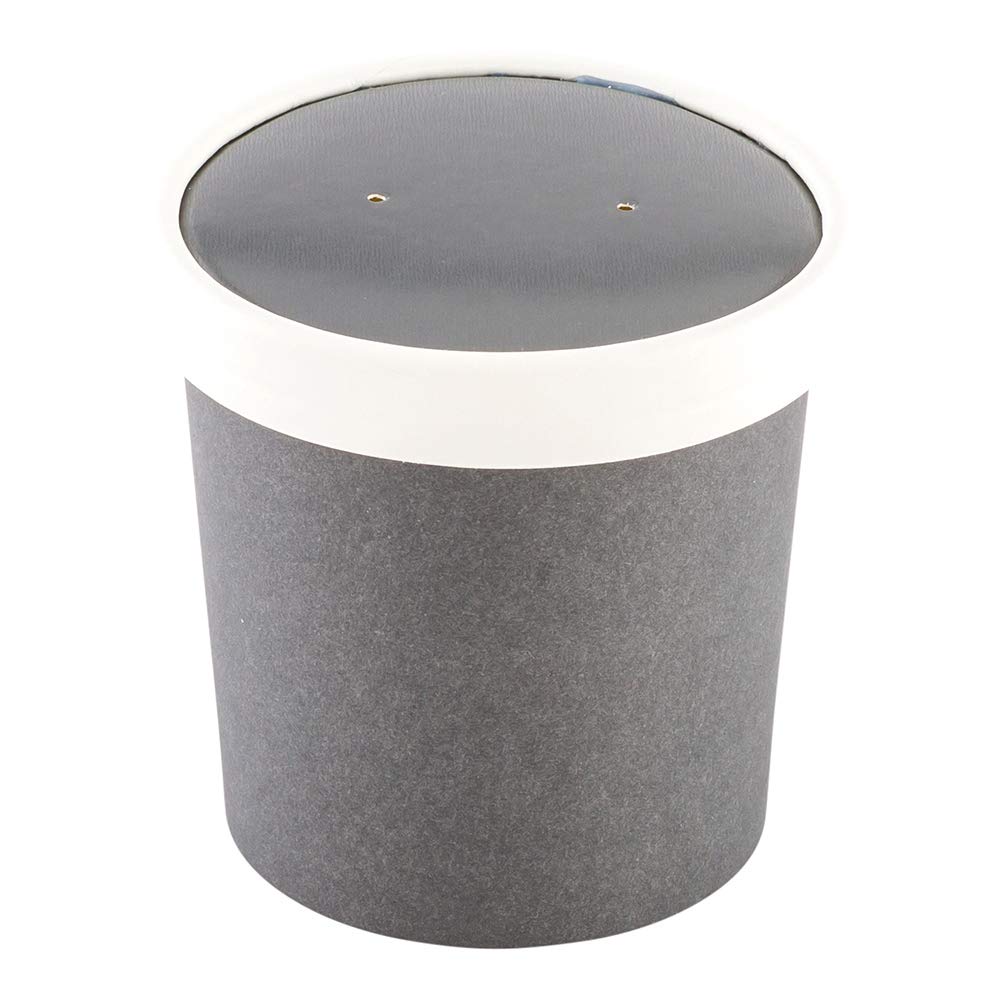 Restaurantware Bio Tek Vented Lids for 8/12 oz Soup Containers - 25 Pack | Microwave Safe Gray & White Paper Lids for Hot/Cold Foods | Perfect for Takeout, Catering & Food Service