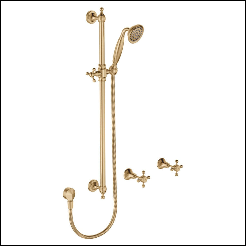 FIENZA Lillian Rail Shower Set in Urban Brass 336103UB - Modern Bathroom Fixture for Spa-Like Shower Experience