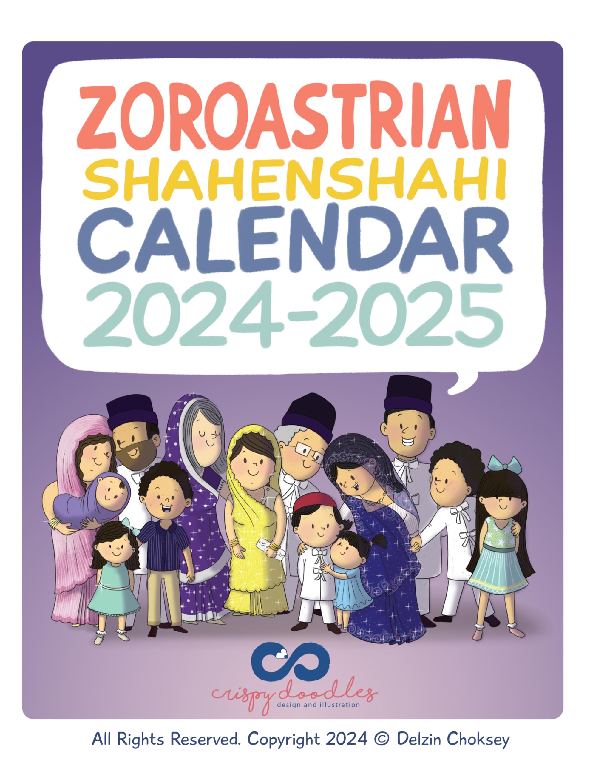 Zoroastrian Shahenshahi Calendar 2024-2025 - Religious Wall Planner for Persian New Year & Festivals | Perfect for Home, Office & Temple Decor