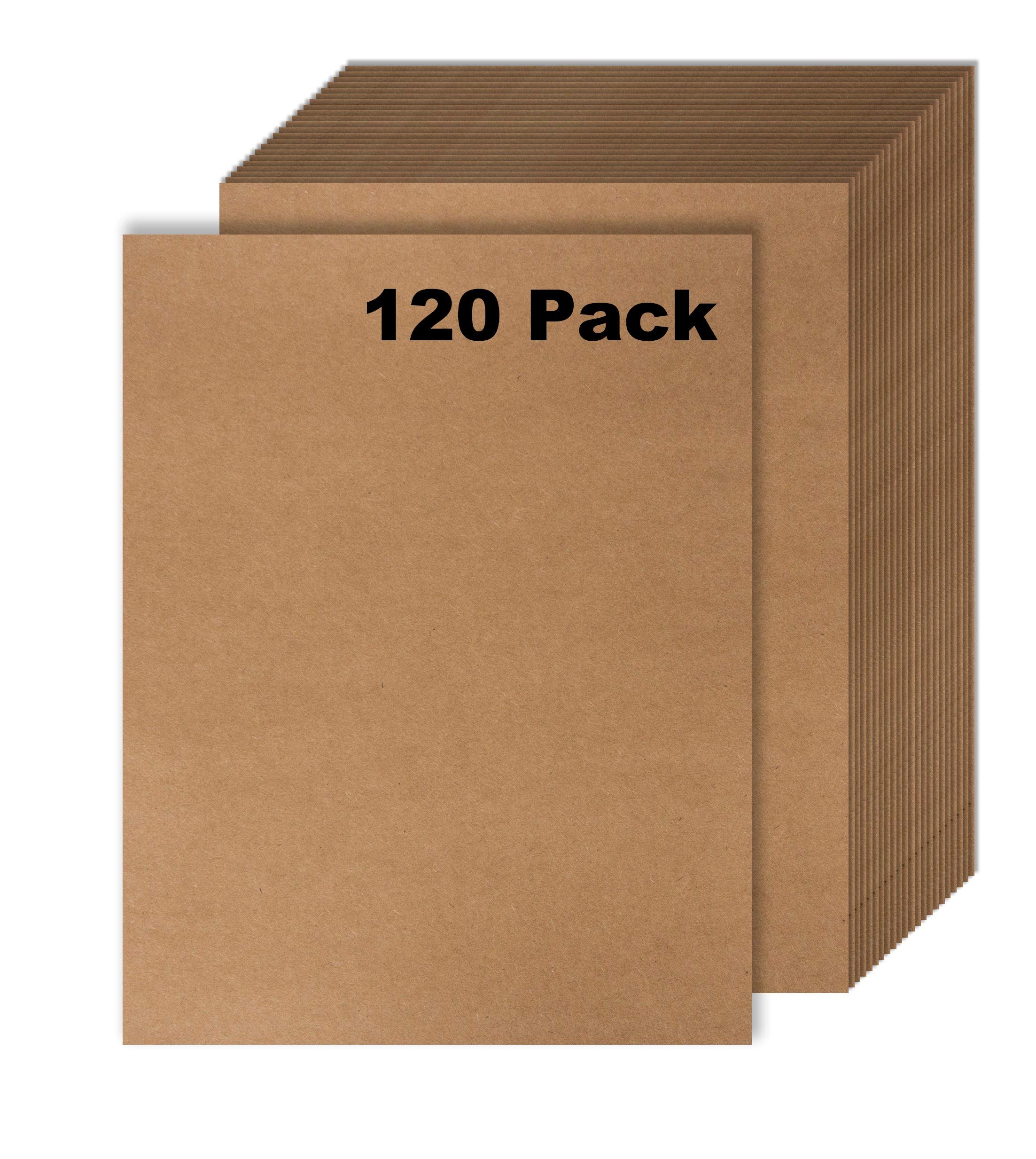 120 Pack Kraft Paper Sheets - 8.5 x 11 Inches Brown Craft Paper for Arts & Crafts, DIY Projects, Drawing, Gift Wrapping - Letter Size Printer Compatible (Laser & Inkjet) - Eco-Friendly Stationery for Home, Office & School Use