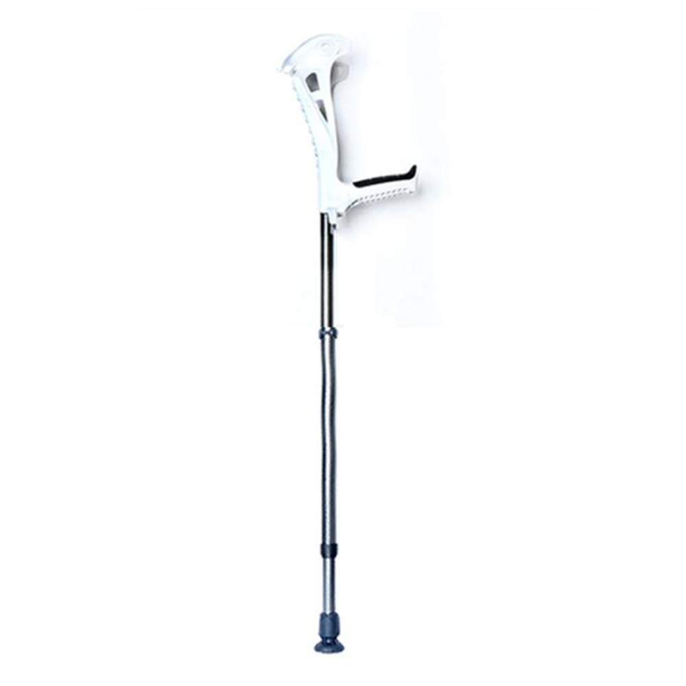 Adjustable Elbow Forearm Crutches for Adults - Shock-Absorbing Ergonomic Walking Canes with Comfortable Grips - Ideal for Injury Recovery, Mobility Assistance & Daily Support (White)