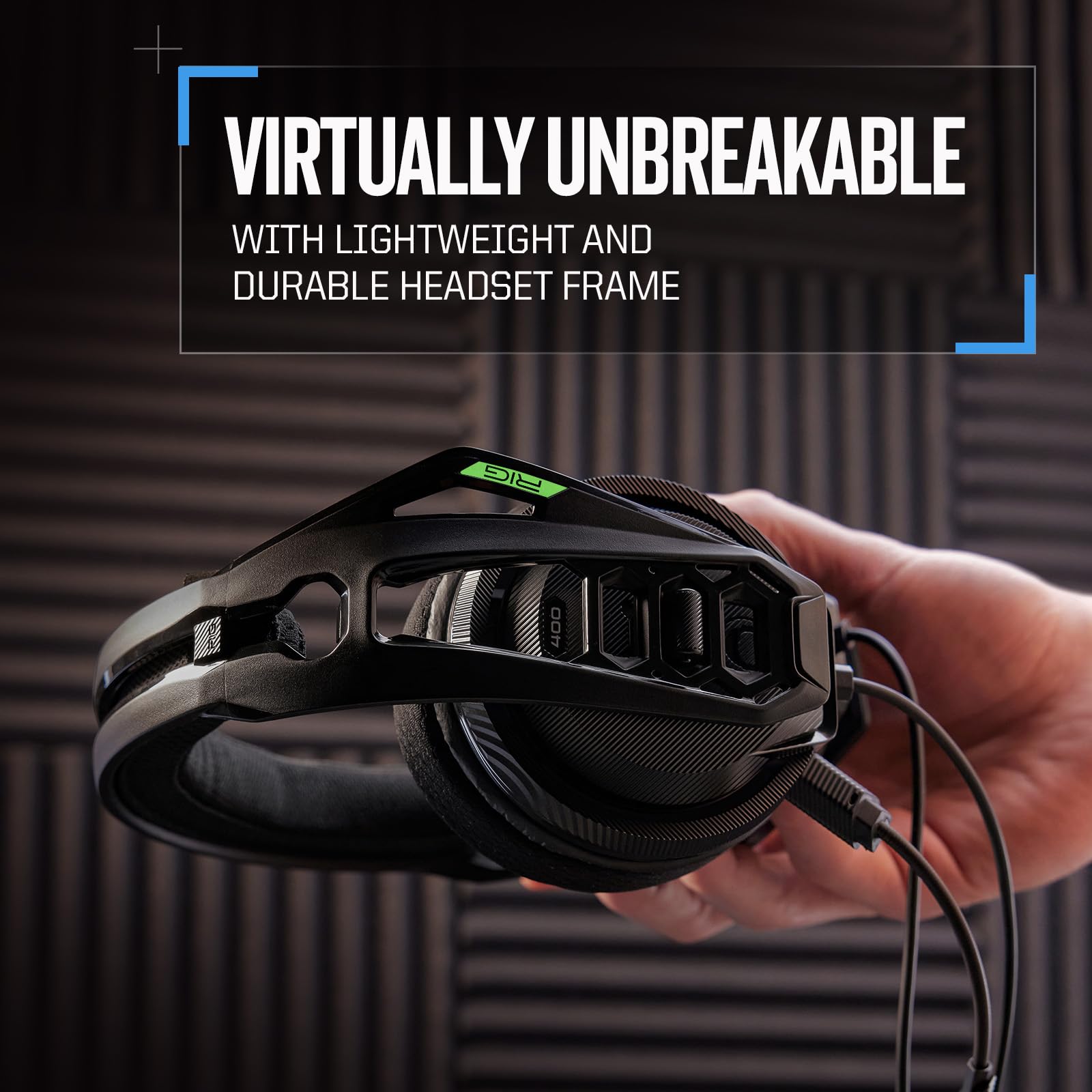 Plantronics RIG 400HX Stereo Gaming Headset - Lightweight Over-Ear Headphones with Mic for PC, PS4, Xbox & Mobile Gaming - Perfect for Esports & Long Gaming Sessions