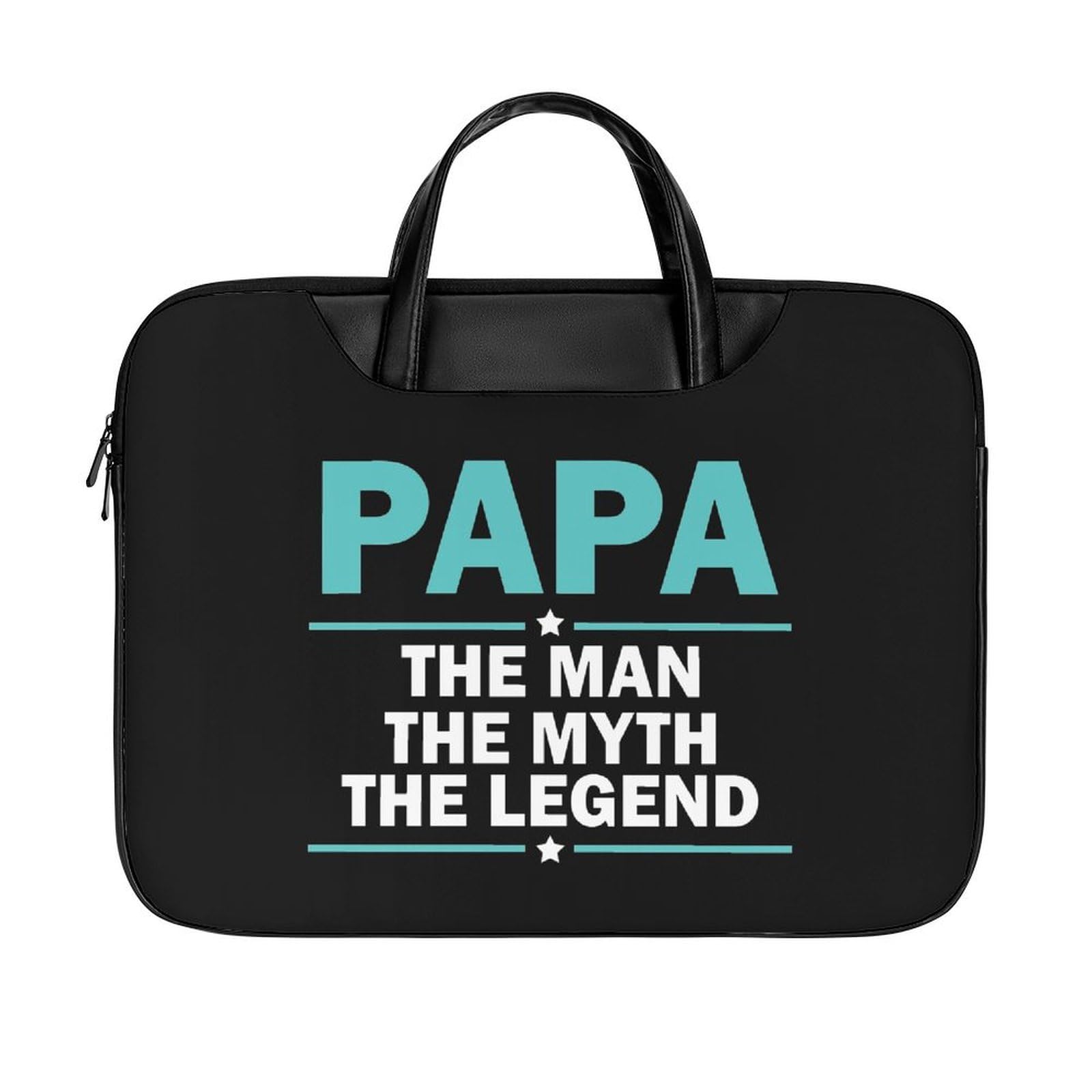Papa The Man The Myth The Legend Slim Laptop Case - Premium Leather Briefcase & Computer Sleeve for MacBook, iPad - Perfect for Business, Travel & Office Use