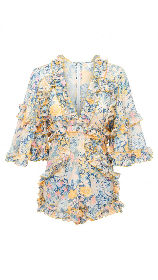 Choose Me Playsuit Gold Bloom - Stylish Women's Jumpsuit for Casual Wear, Parties & Summer Outfits