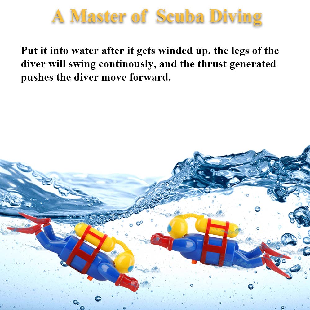 Wind-Up Scuba Diver Bath Toy - Fun Swimming Pool & Bathtub Water Toy for Kids | Perfect for Bath Time, Pool Parties & Underwater Play