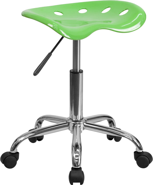 Vibrant Apple Green Tractor Seat & Chrome Stool - Retro Diner Style Bar Stool for Kitchen, Cafe, and Home Decor
