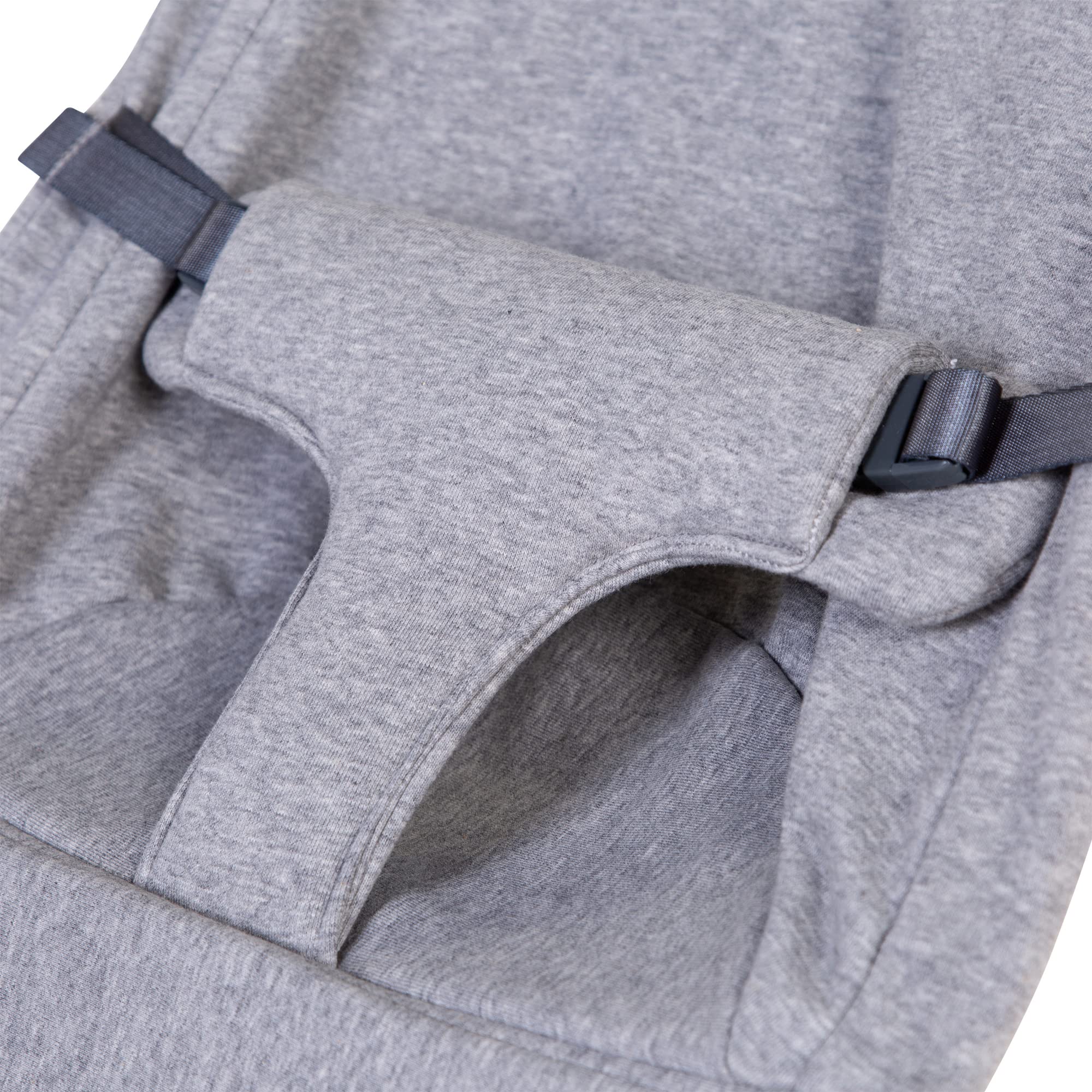 Evolux Baby Bouncer & Portable Lounger - Natural Beechwood Lightweight Infant Chair with Breathable Mesh Support | Perfect for Nursery, Travel & Playtime (Jersey Grey)